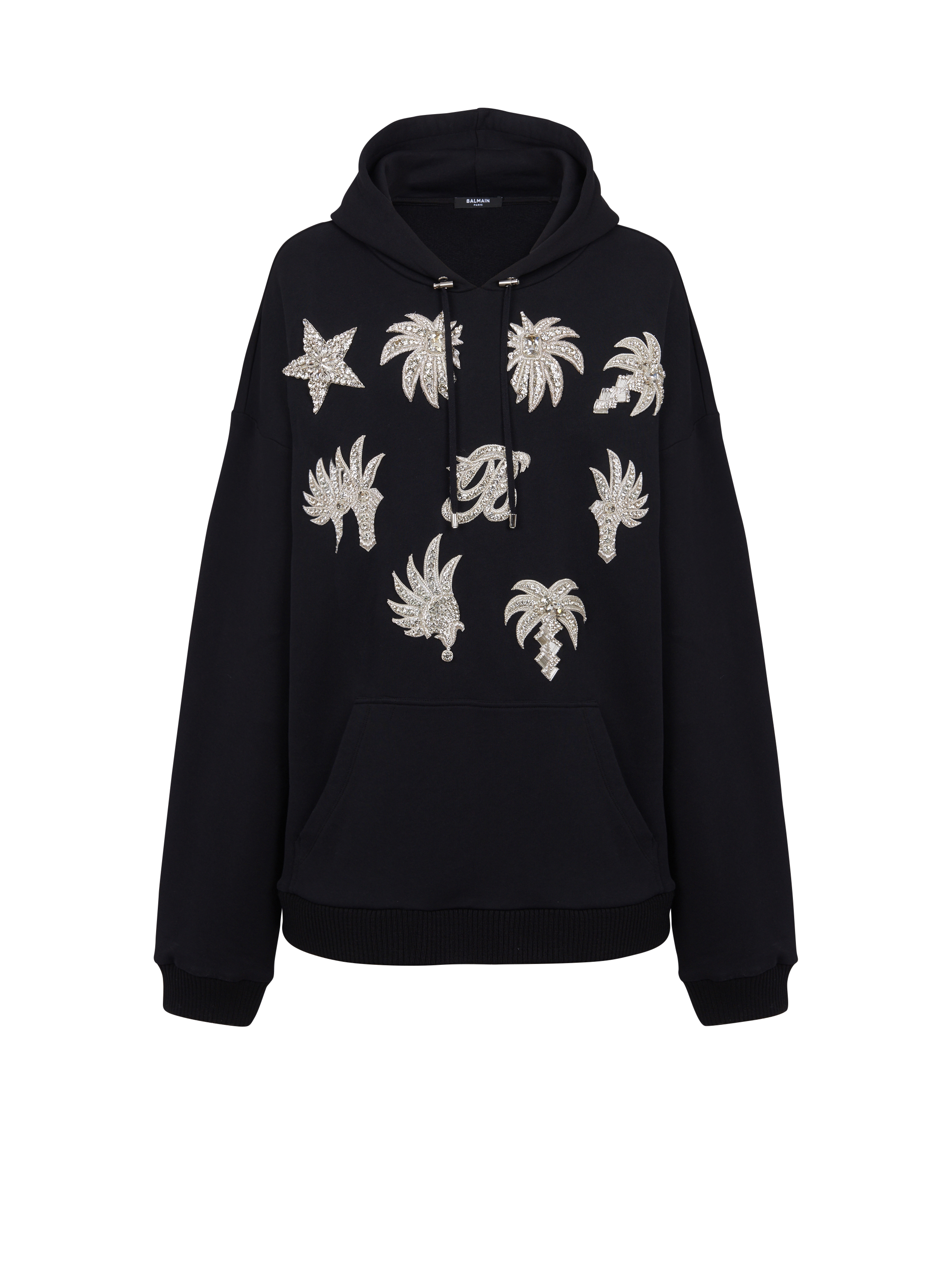 Balmain black and white hoodie sale