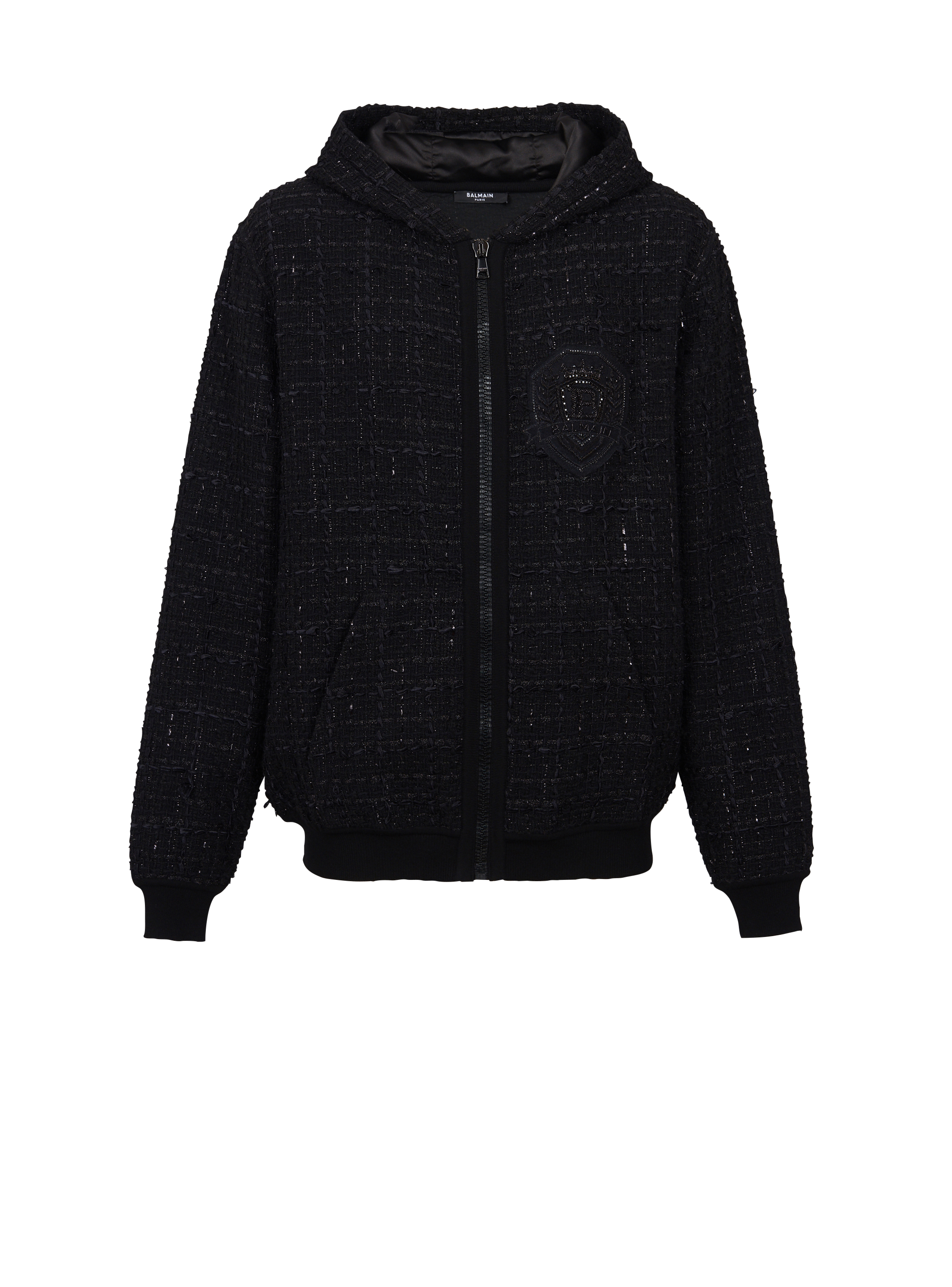 Tweed hooded jacket