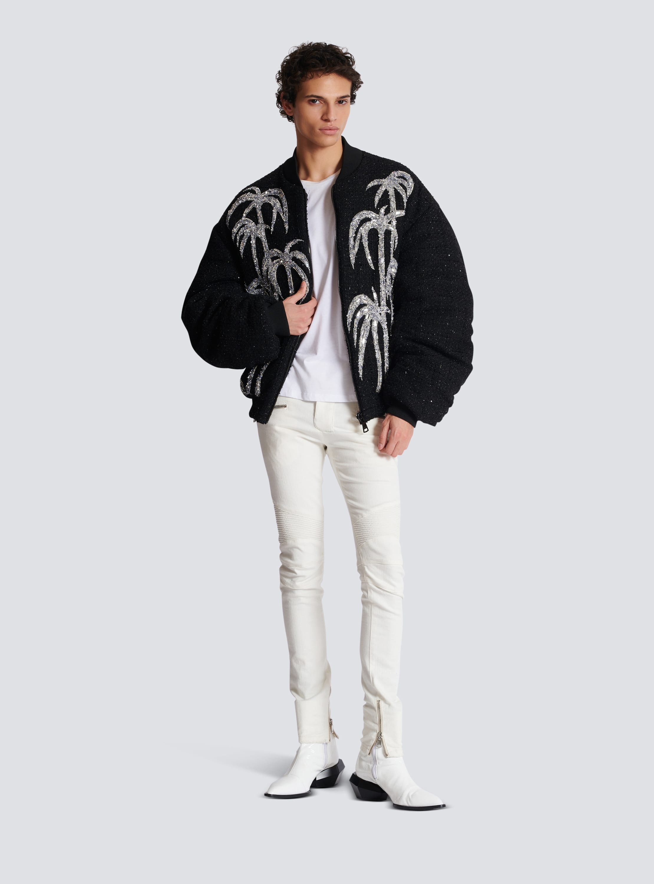 Jean Biker en denim White