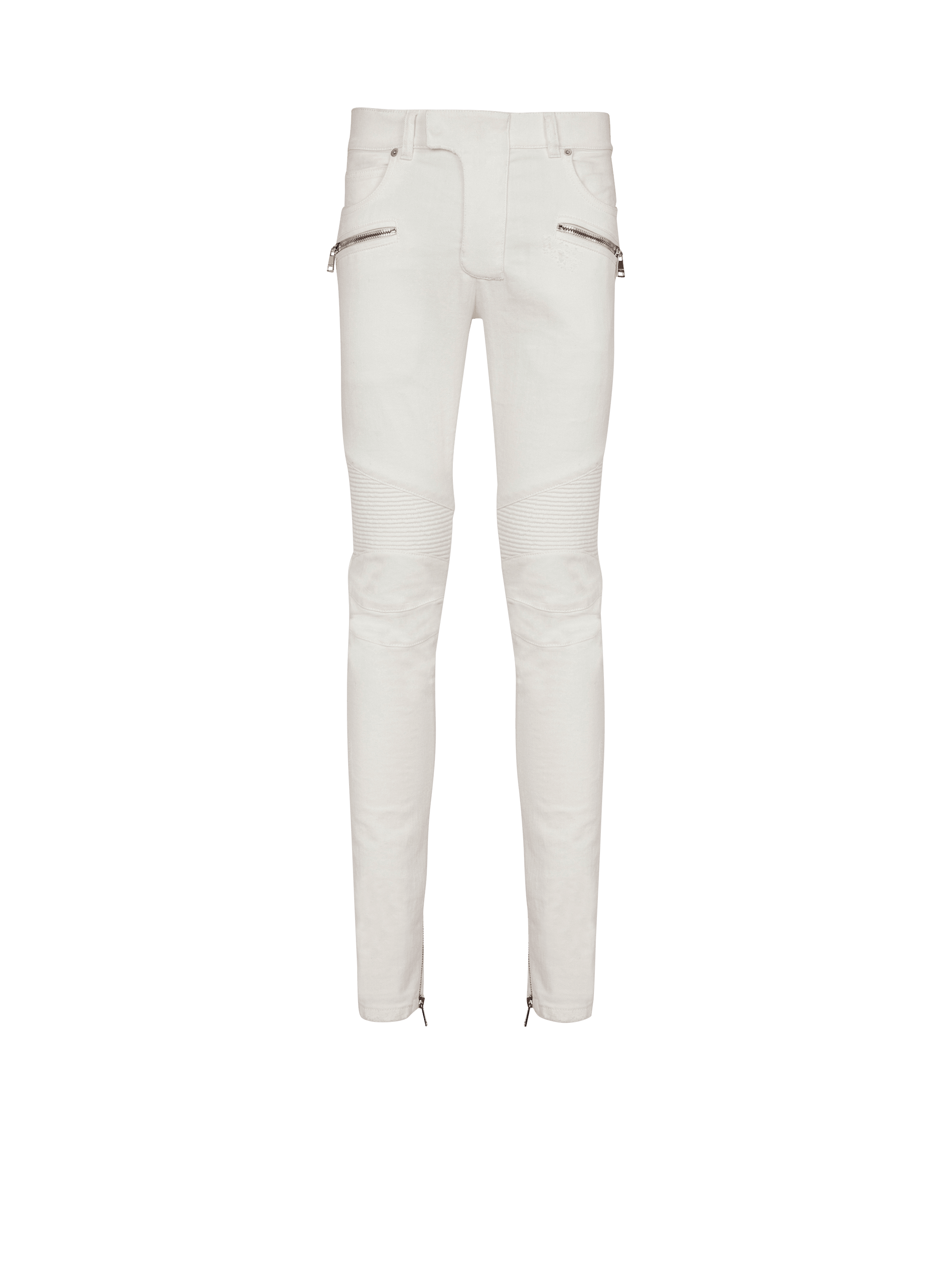 Vaqueros tipo biker de tejido vaquero White