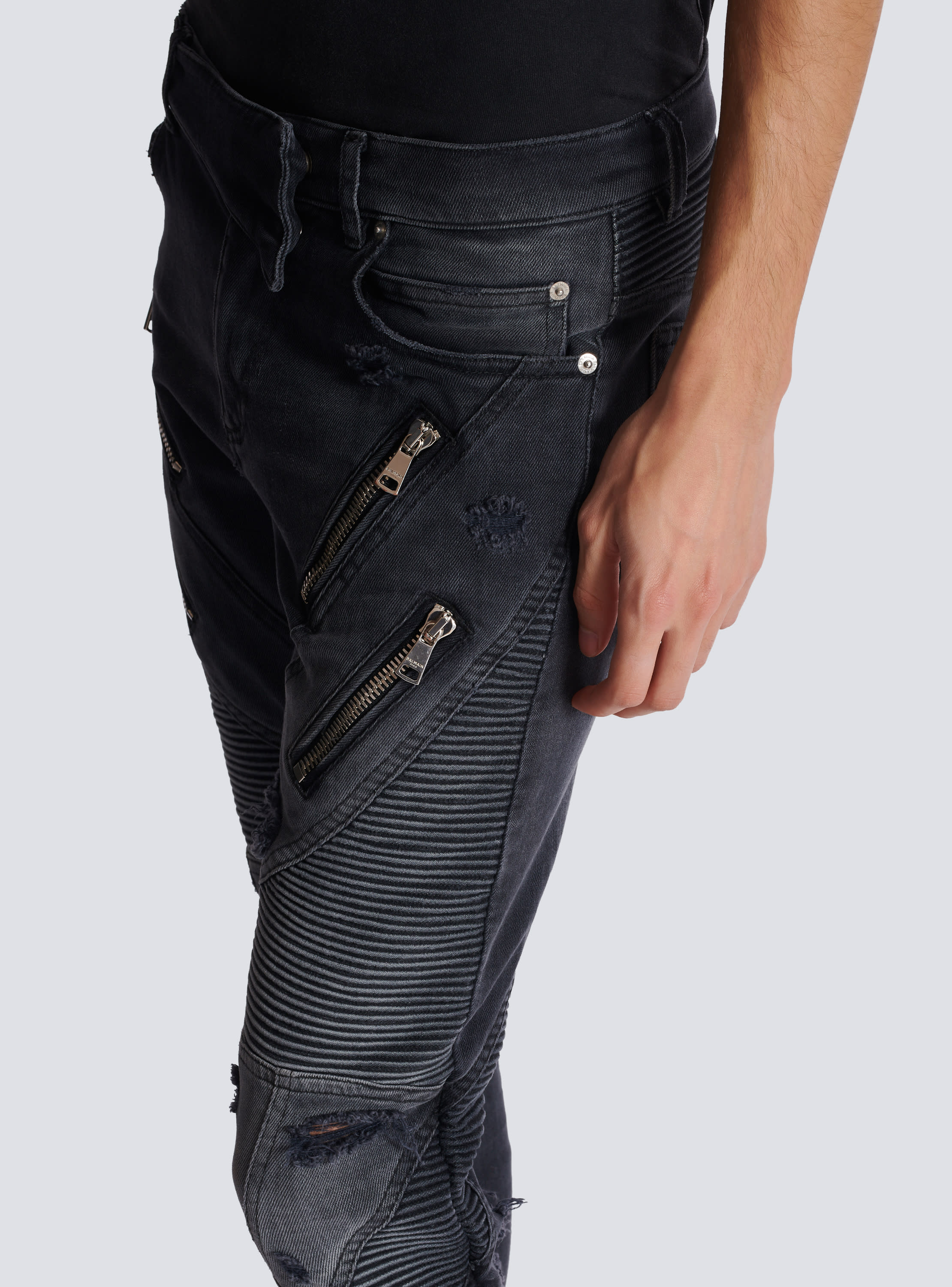 Balmain biker jeans hotsell