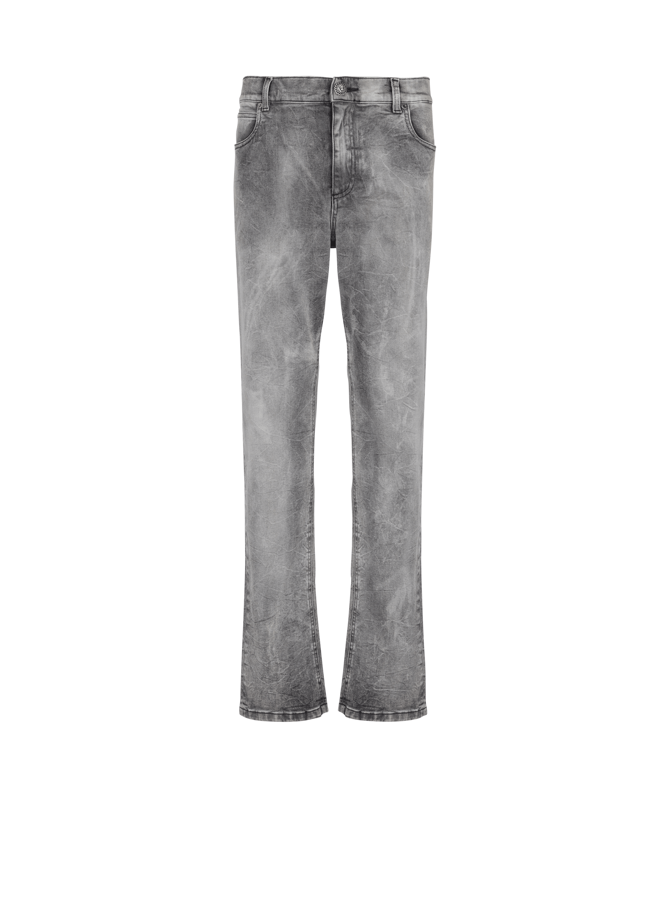 Jeans regular in denim grigio