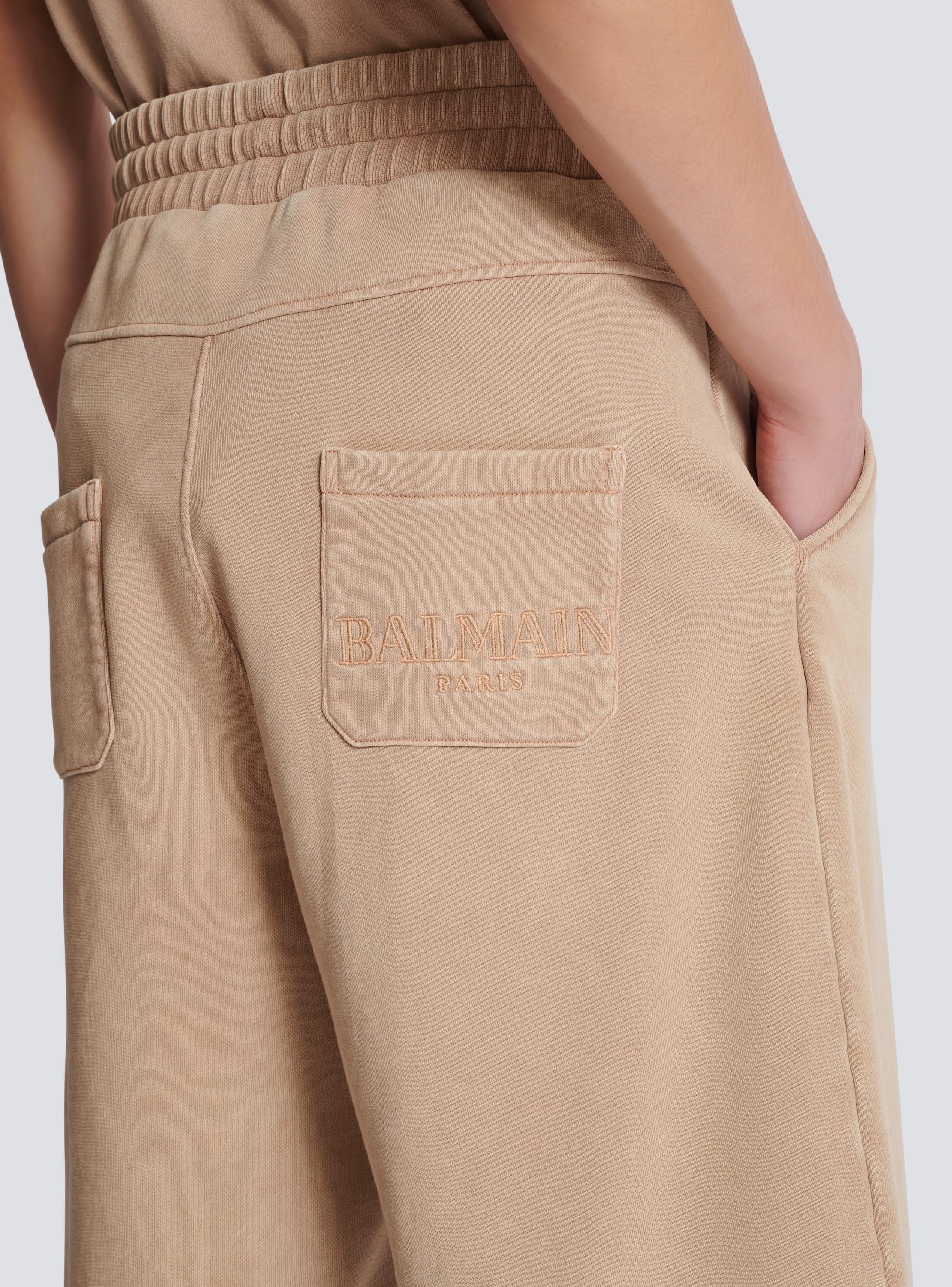 Balmain drawstring-waist cotton shorts - Orange