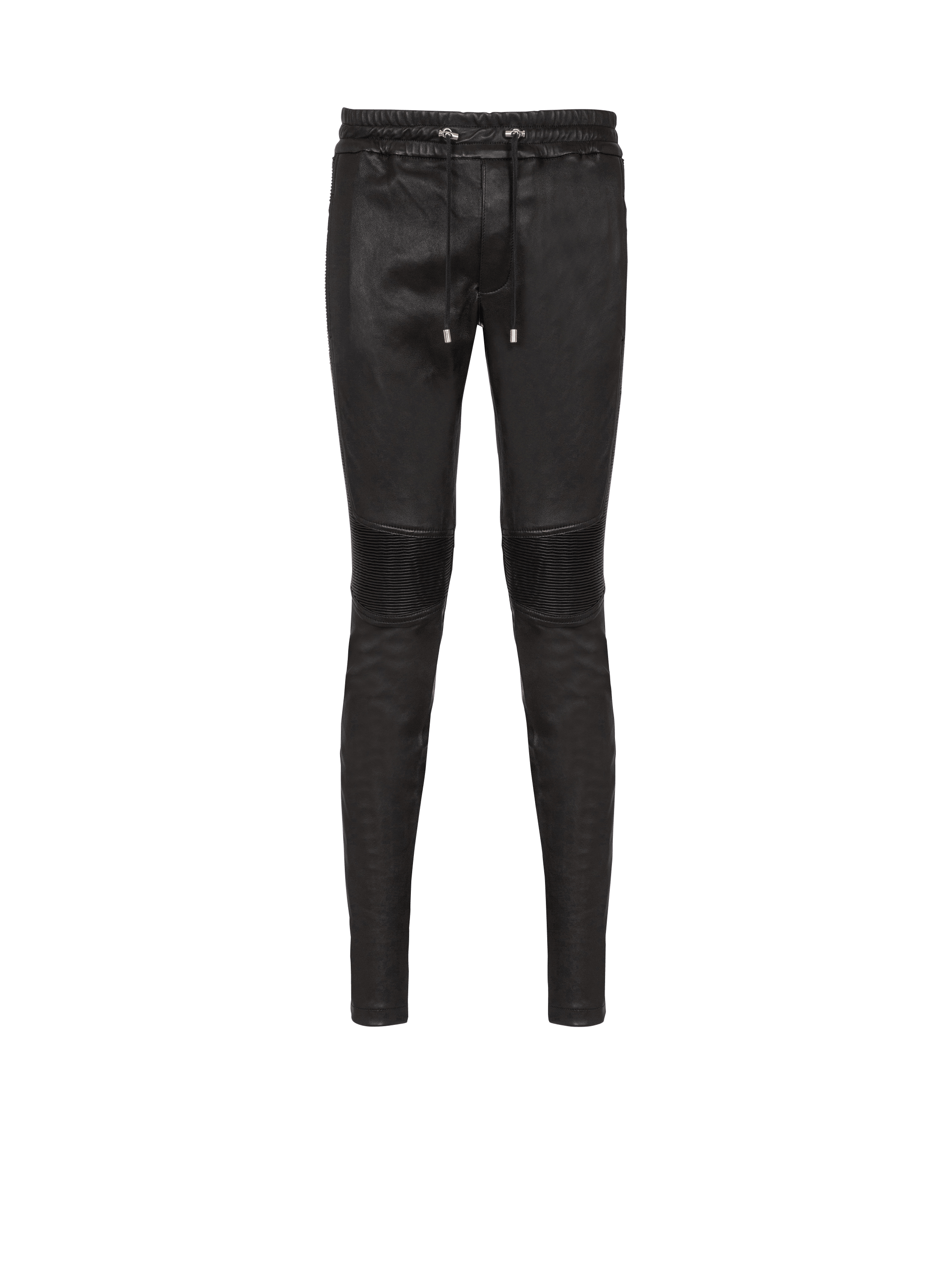 Leather biker trousers