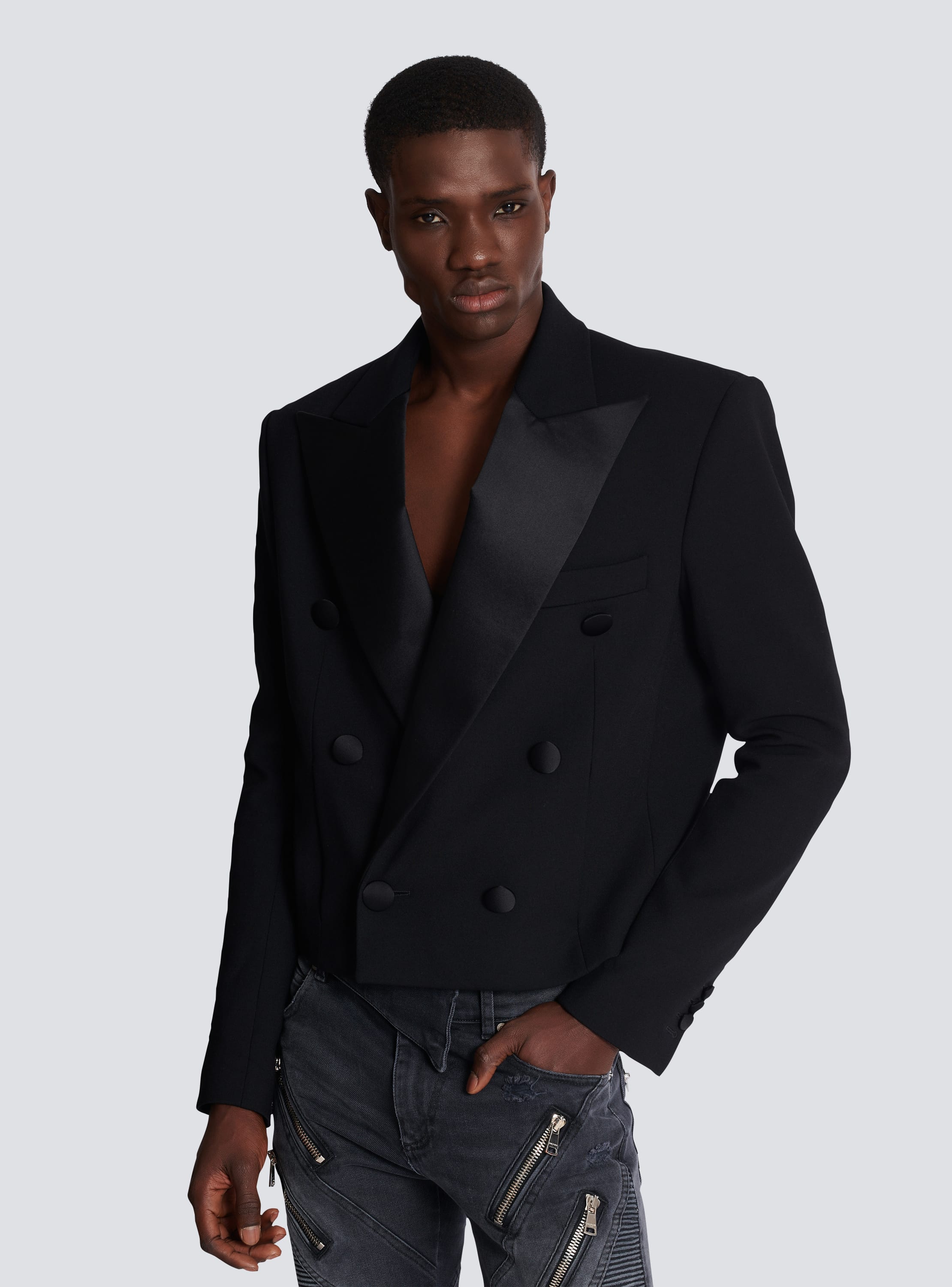 Cropped double breasted blazer store