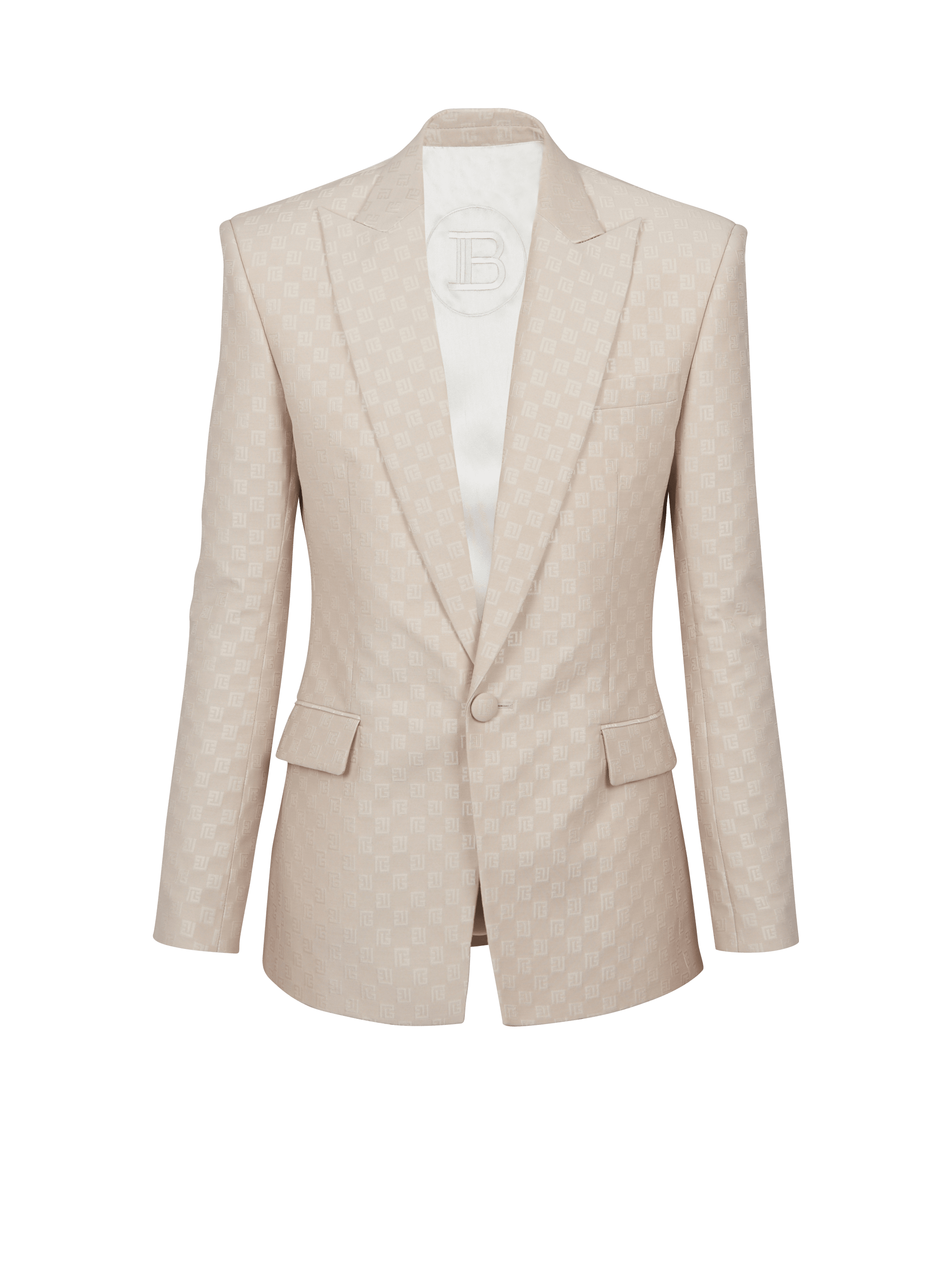 1-button jacket in PB Labyrinth jacquard