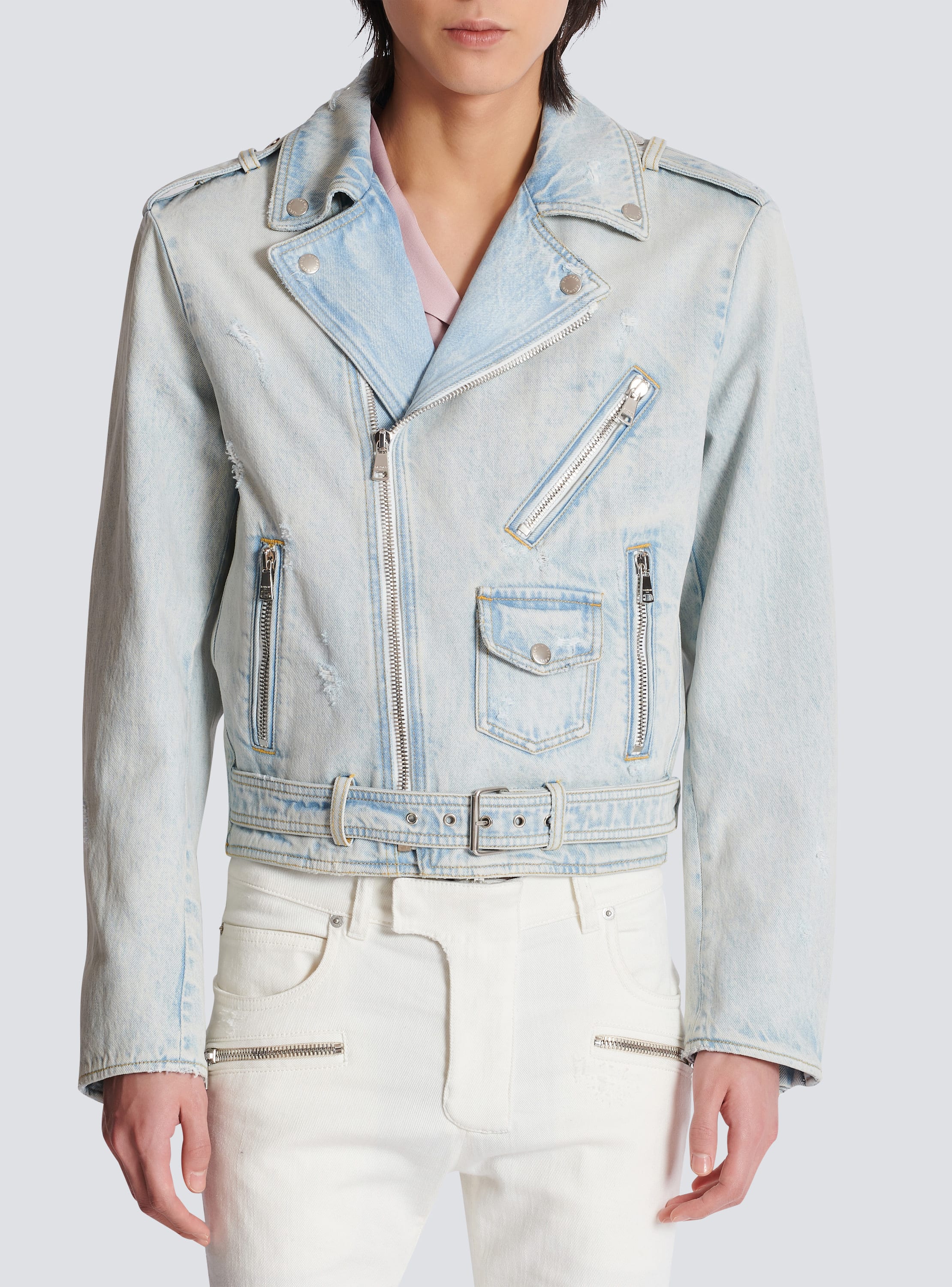 Denim biker jacket