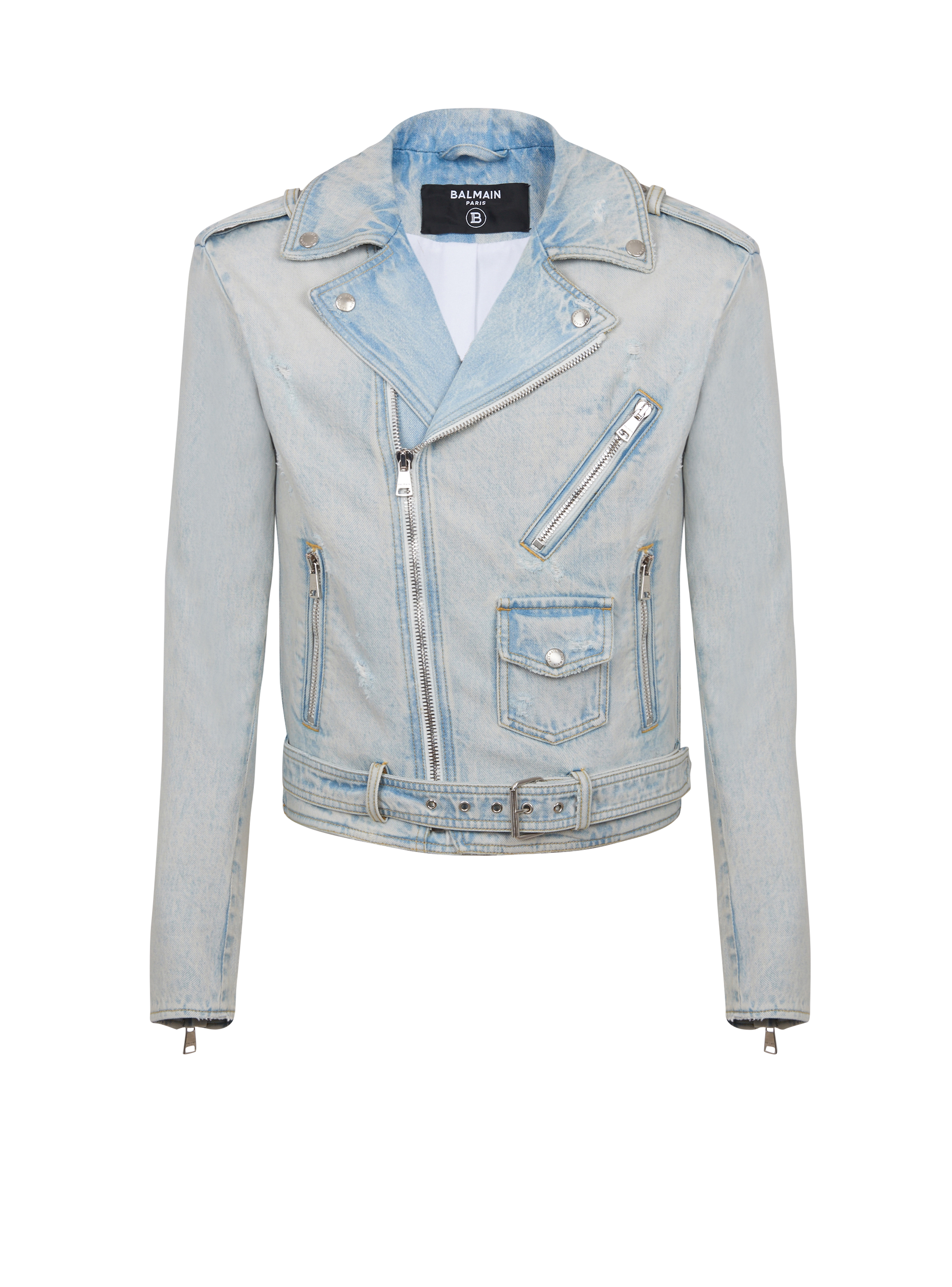 Denim biker jacket