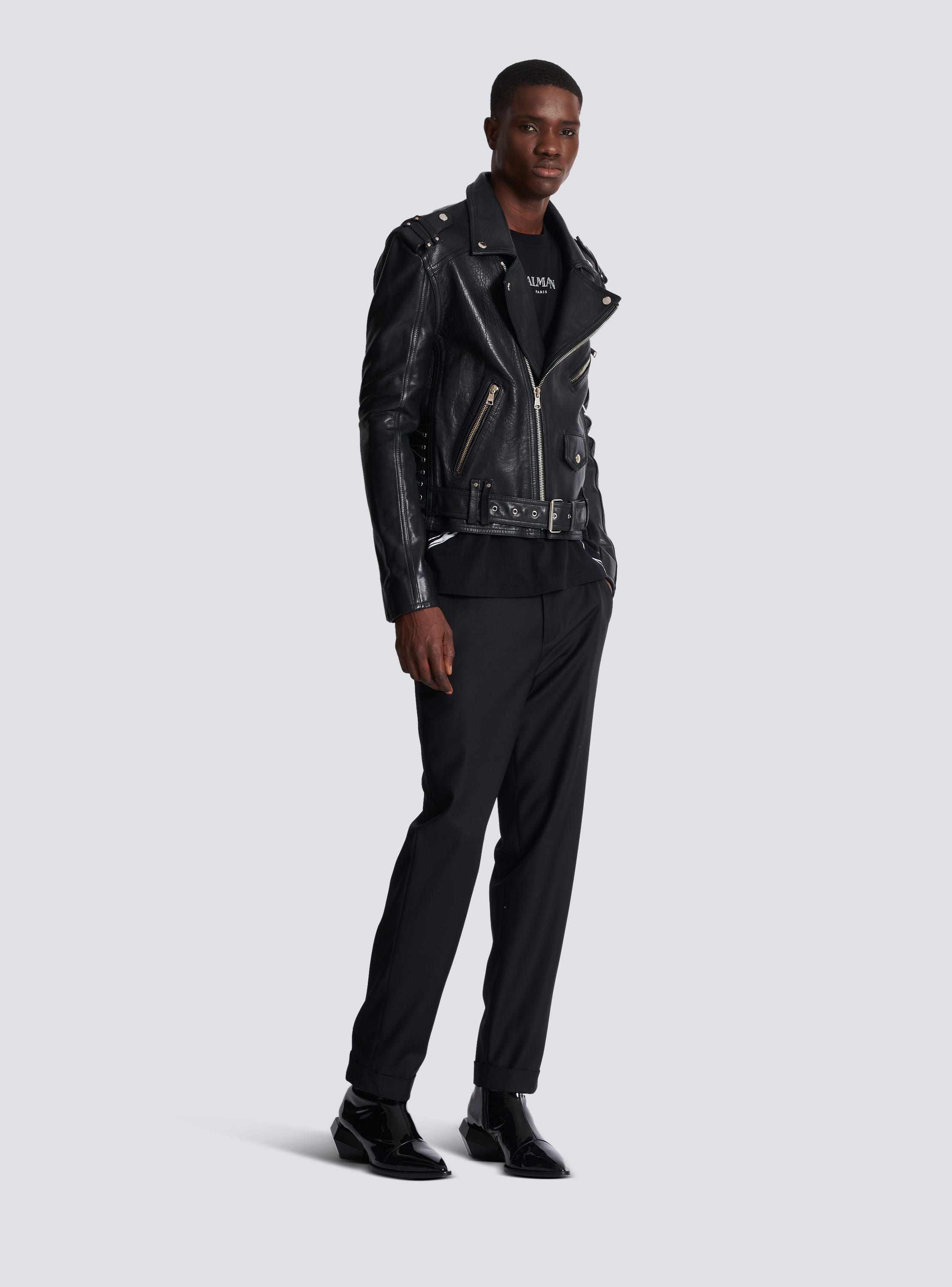 Calfskin biker jacket