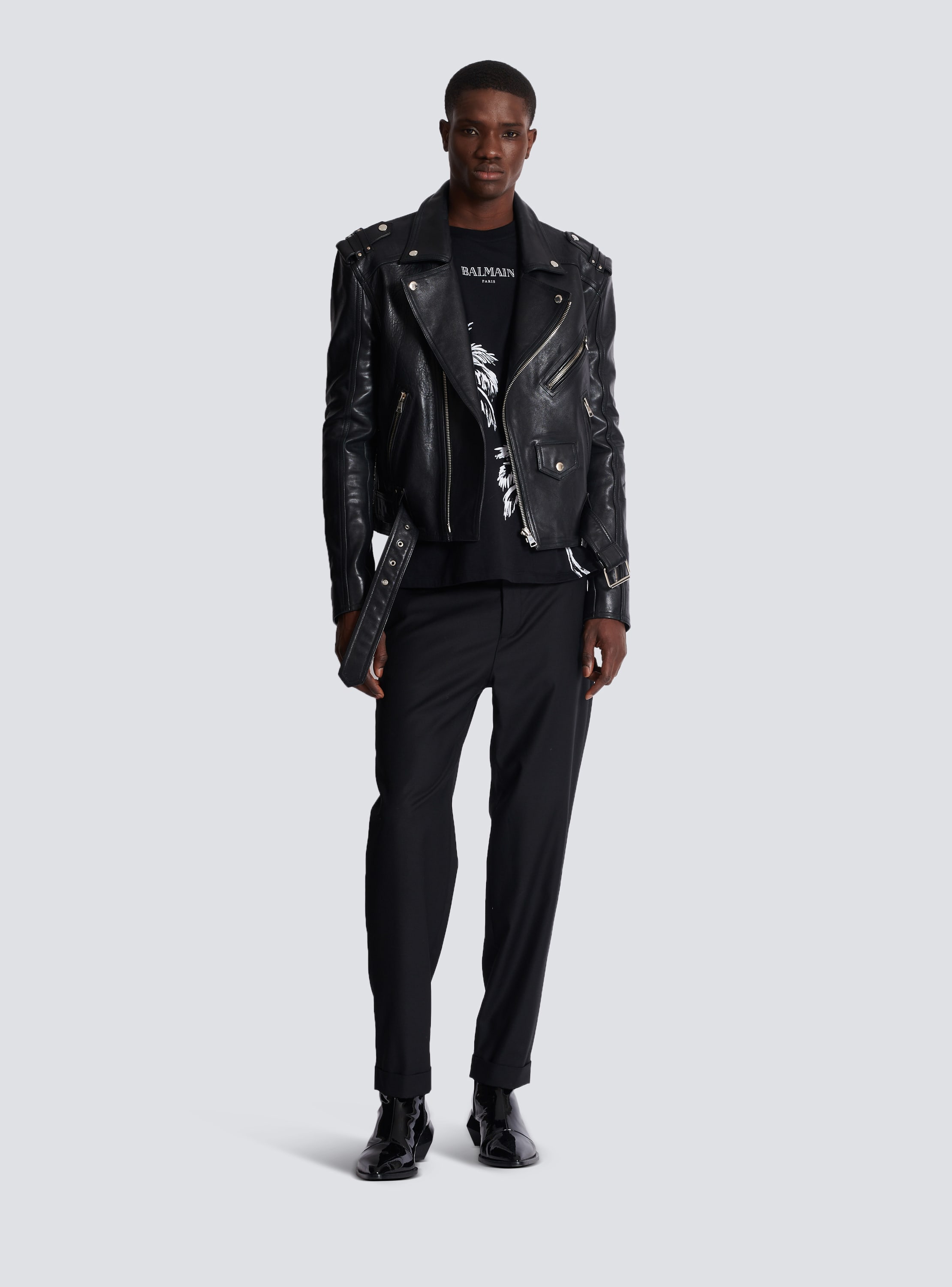 Calfskin biker jacket