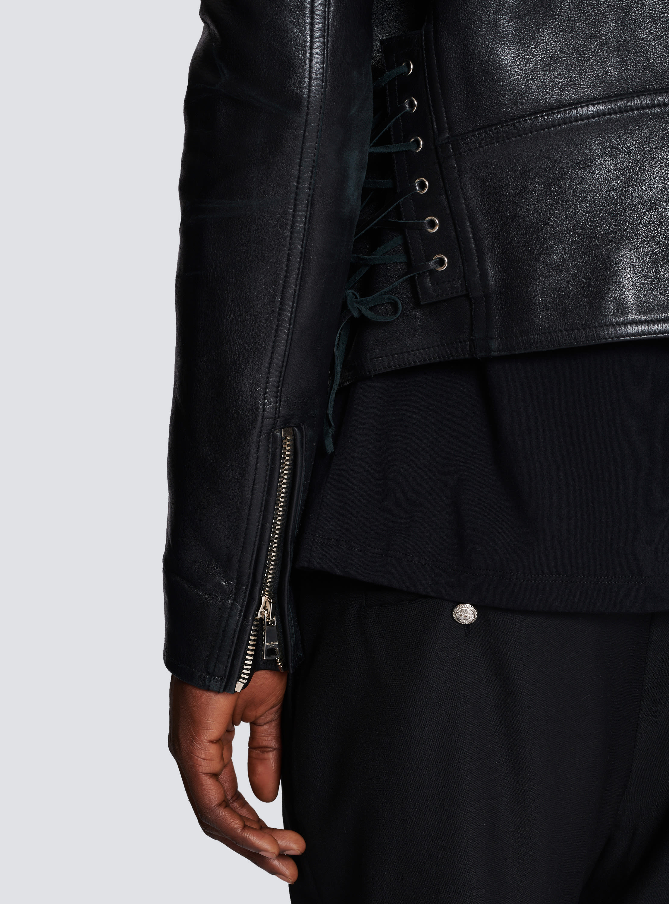 Balmain Leather Biker Jacket | Black | FARFETCH