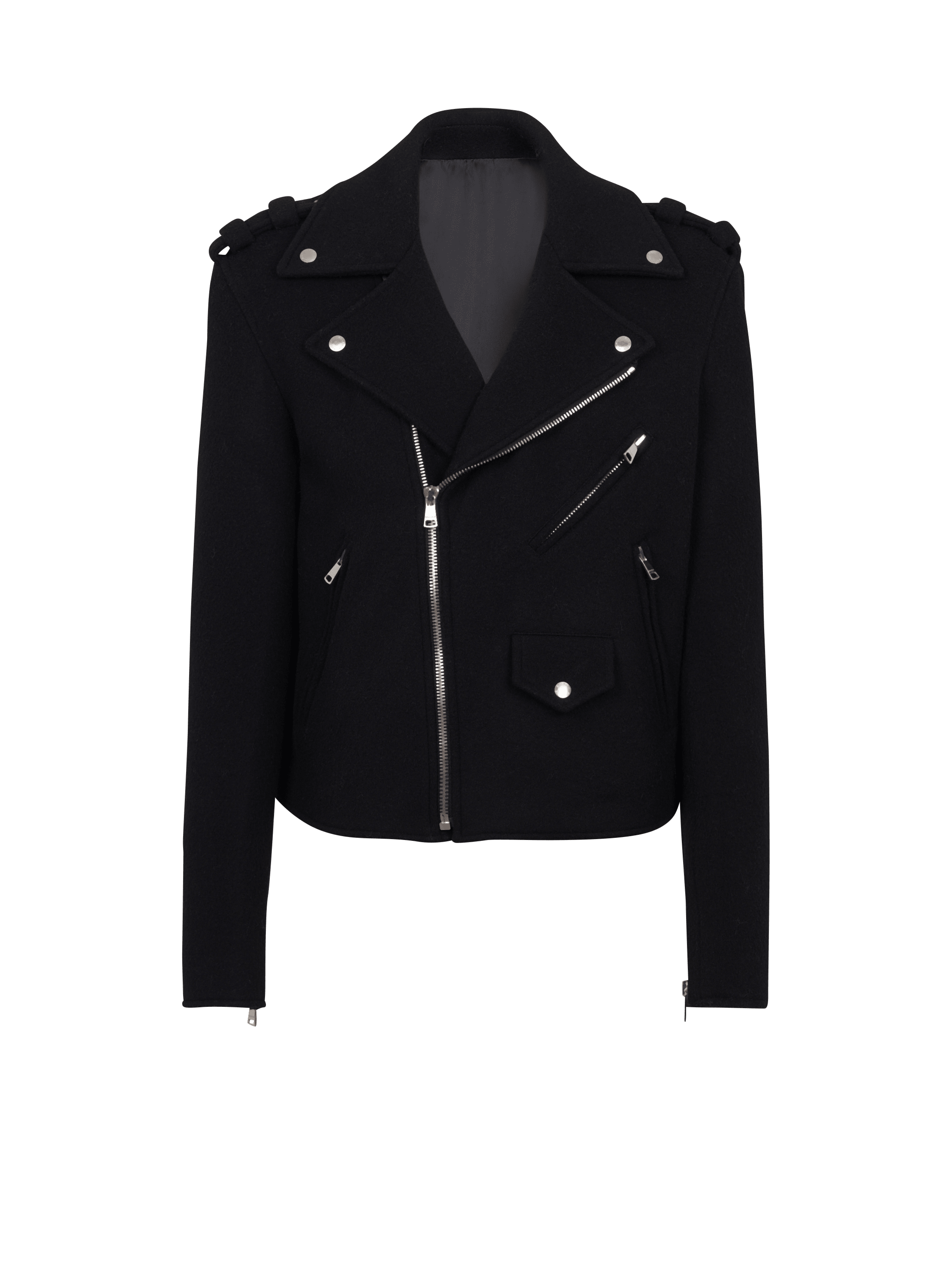 Biker jacket in felted wool