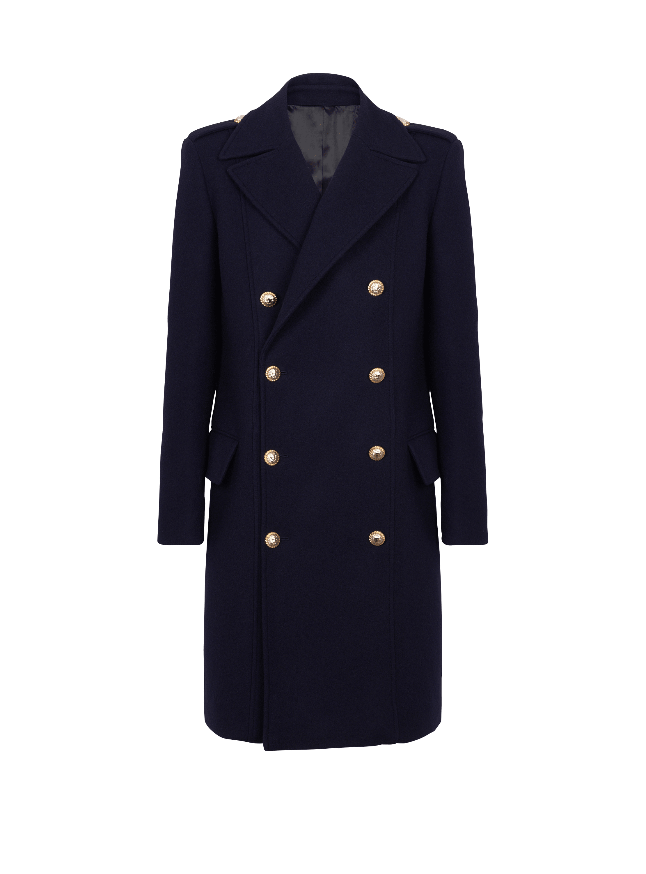 Coat in felted double-faced wool