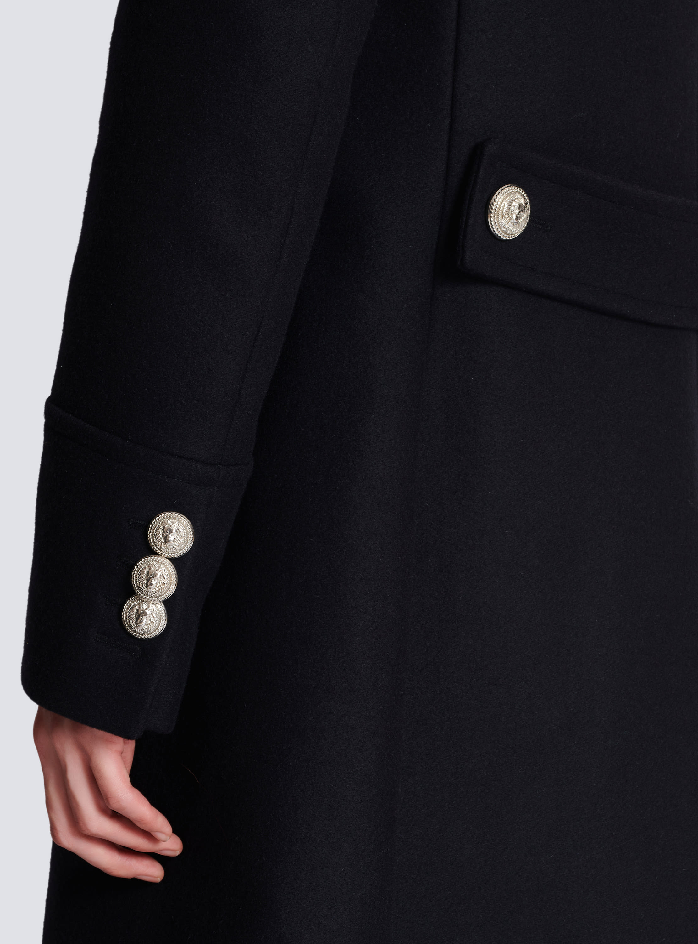 Balmain wool coat sales