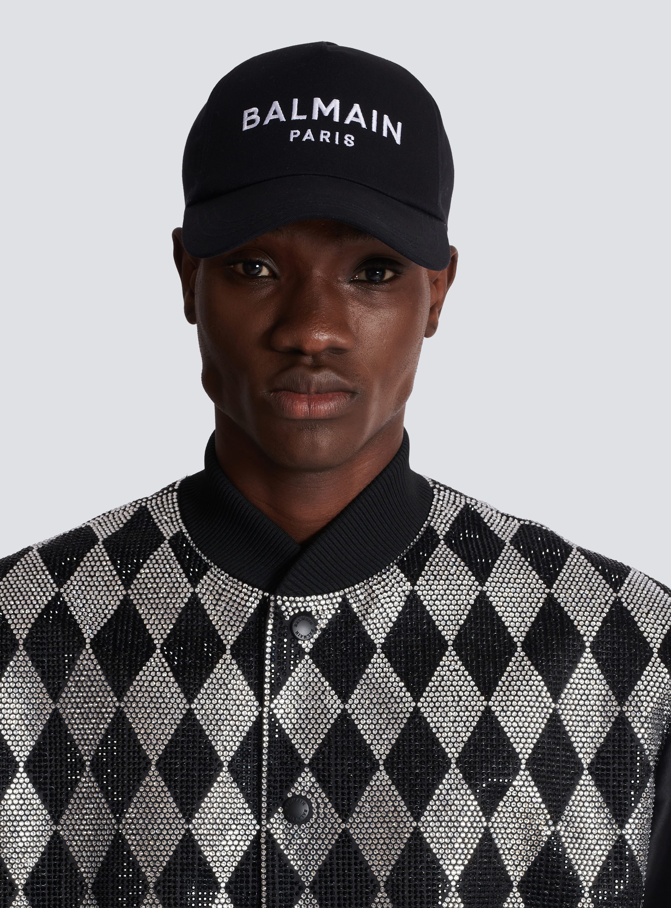 Cotton cap with Balmain Paris embroidery