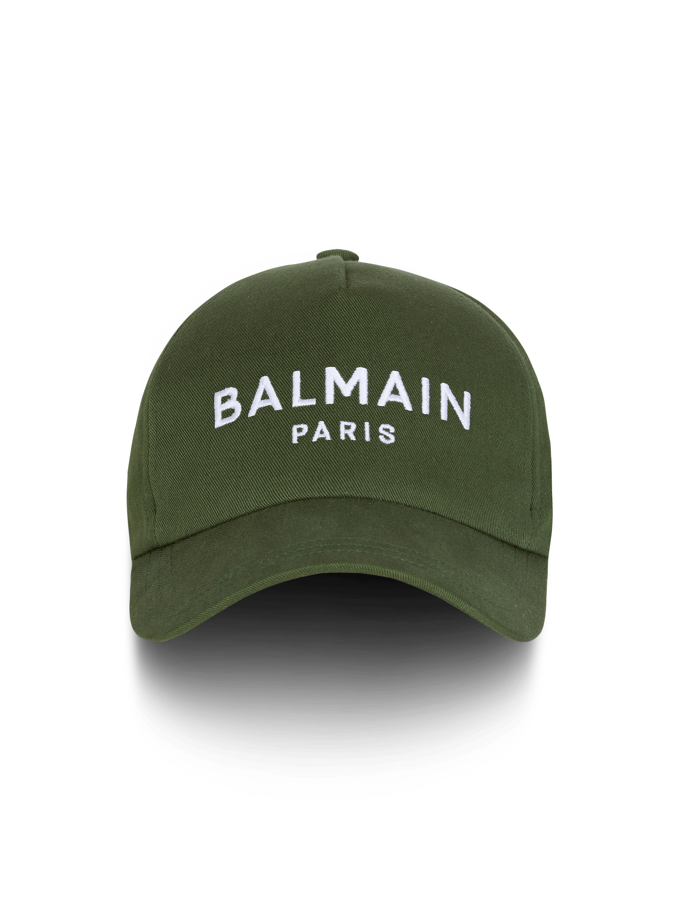 Baumwollkappe mit Balmain Paris-Stickerei