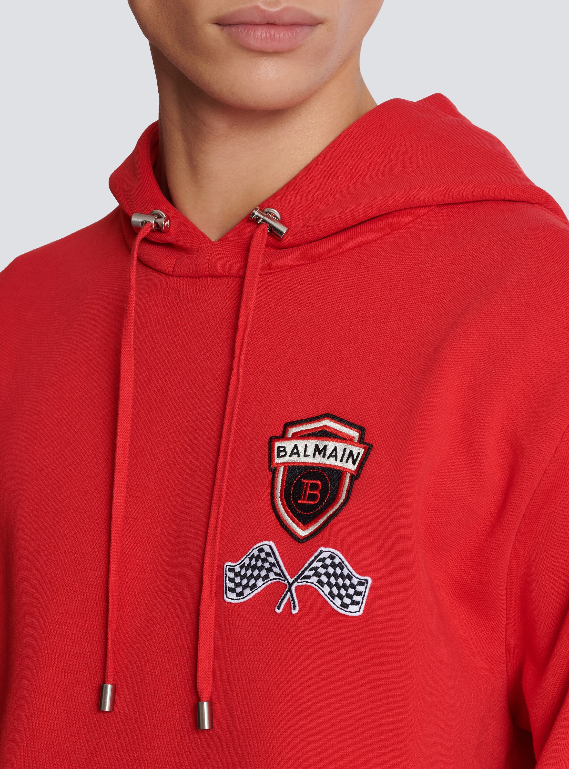 Balmain Racing hoodie red Men BALMAIN