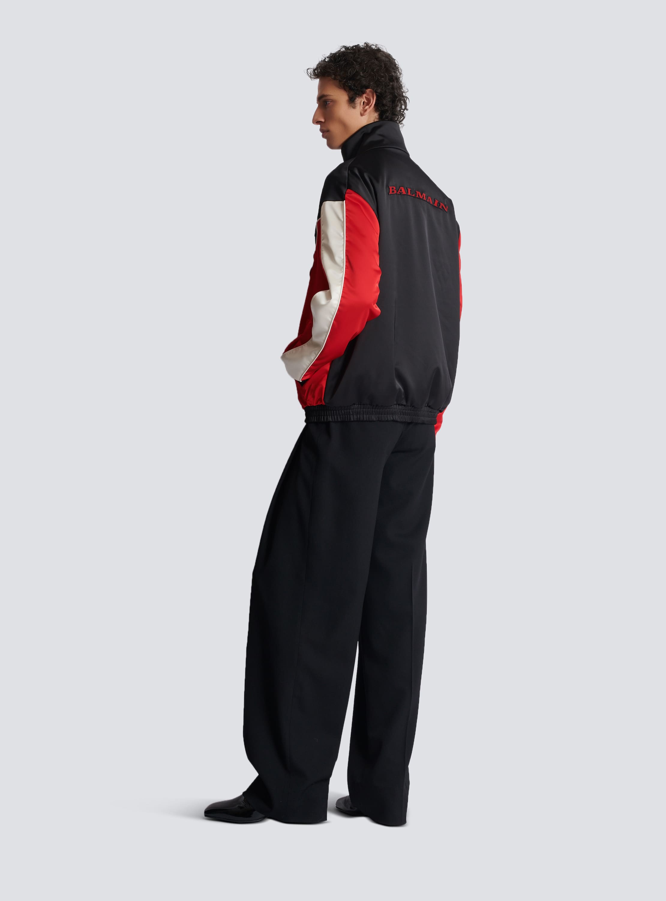 Satin Balmain Racing jacket in three colours red Men BALMAIN