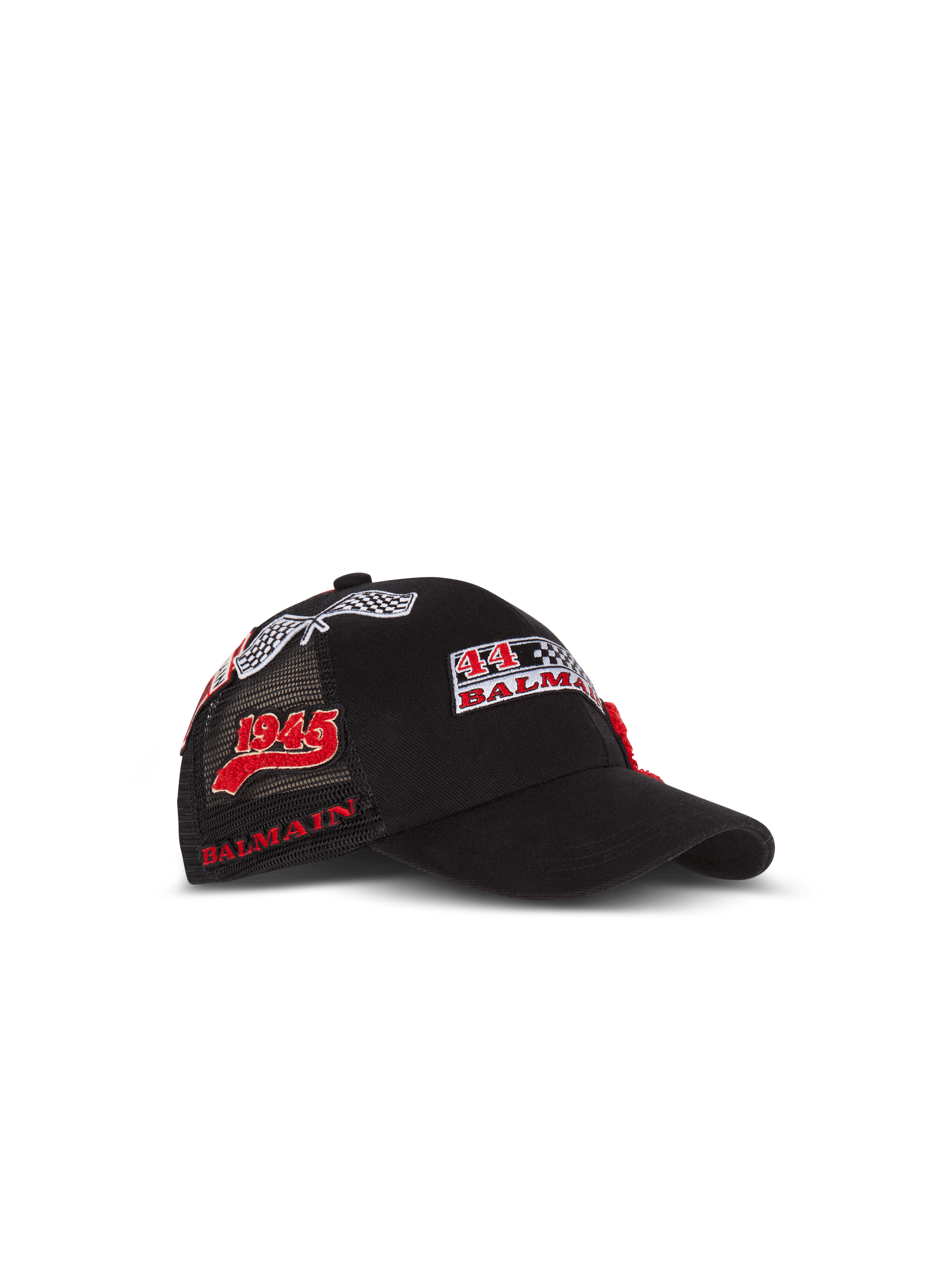 Balmain Racing cap with patches black - Men | BALMAIN