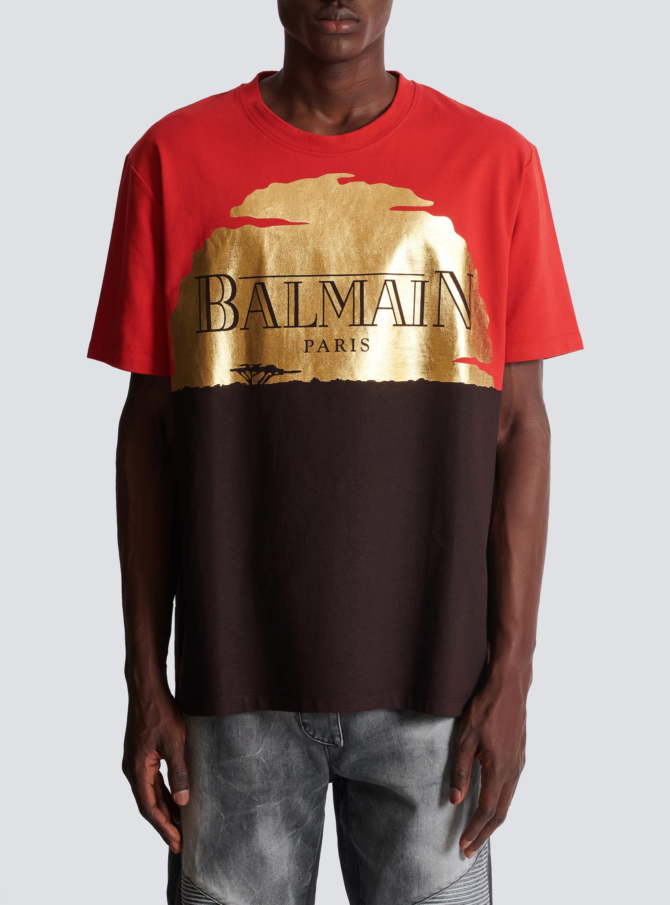 Disney x Balmain The Lion King Relaxed T shirt with Sunset print