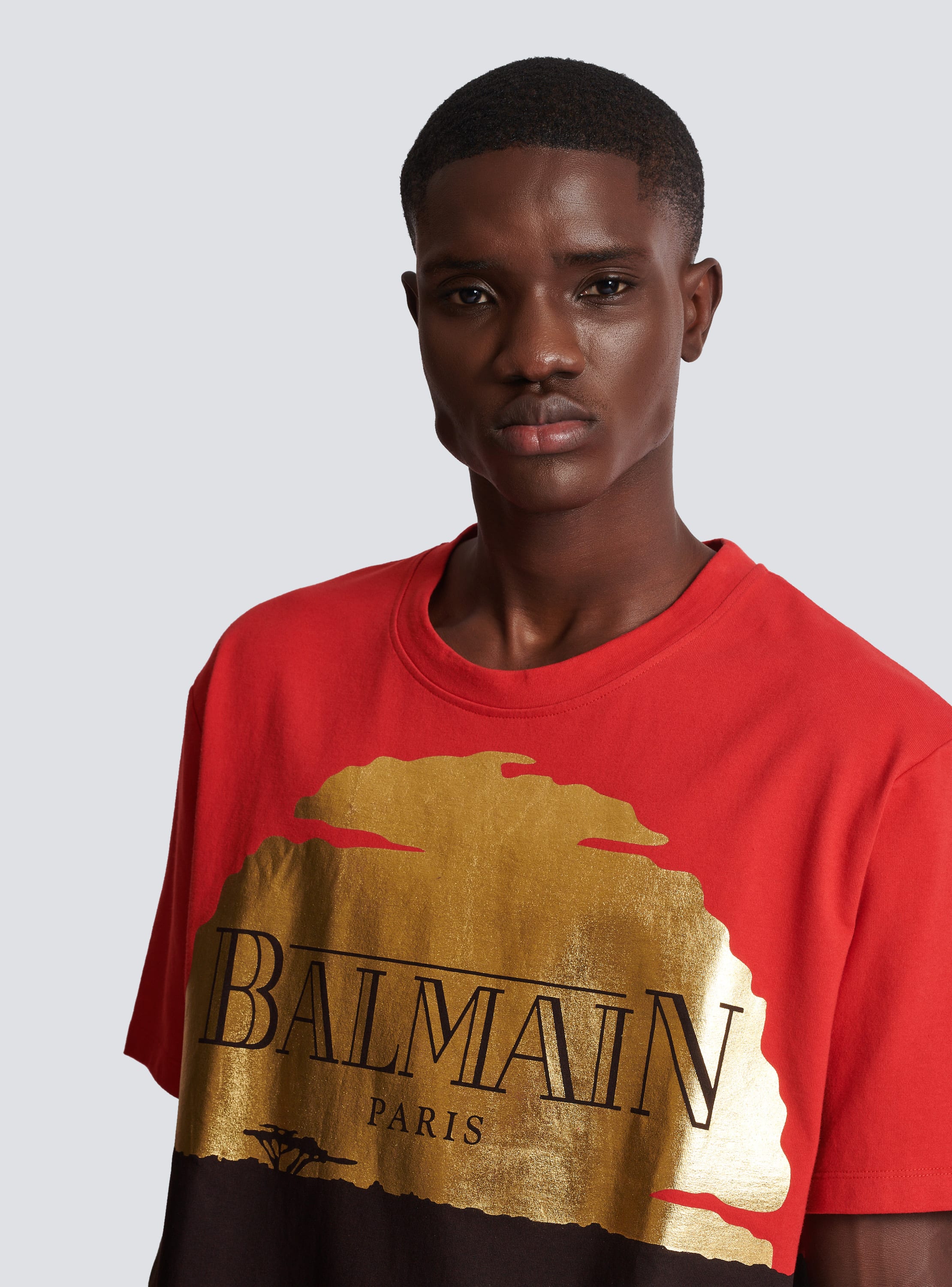 Balmain gold t shirt best sale