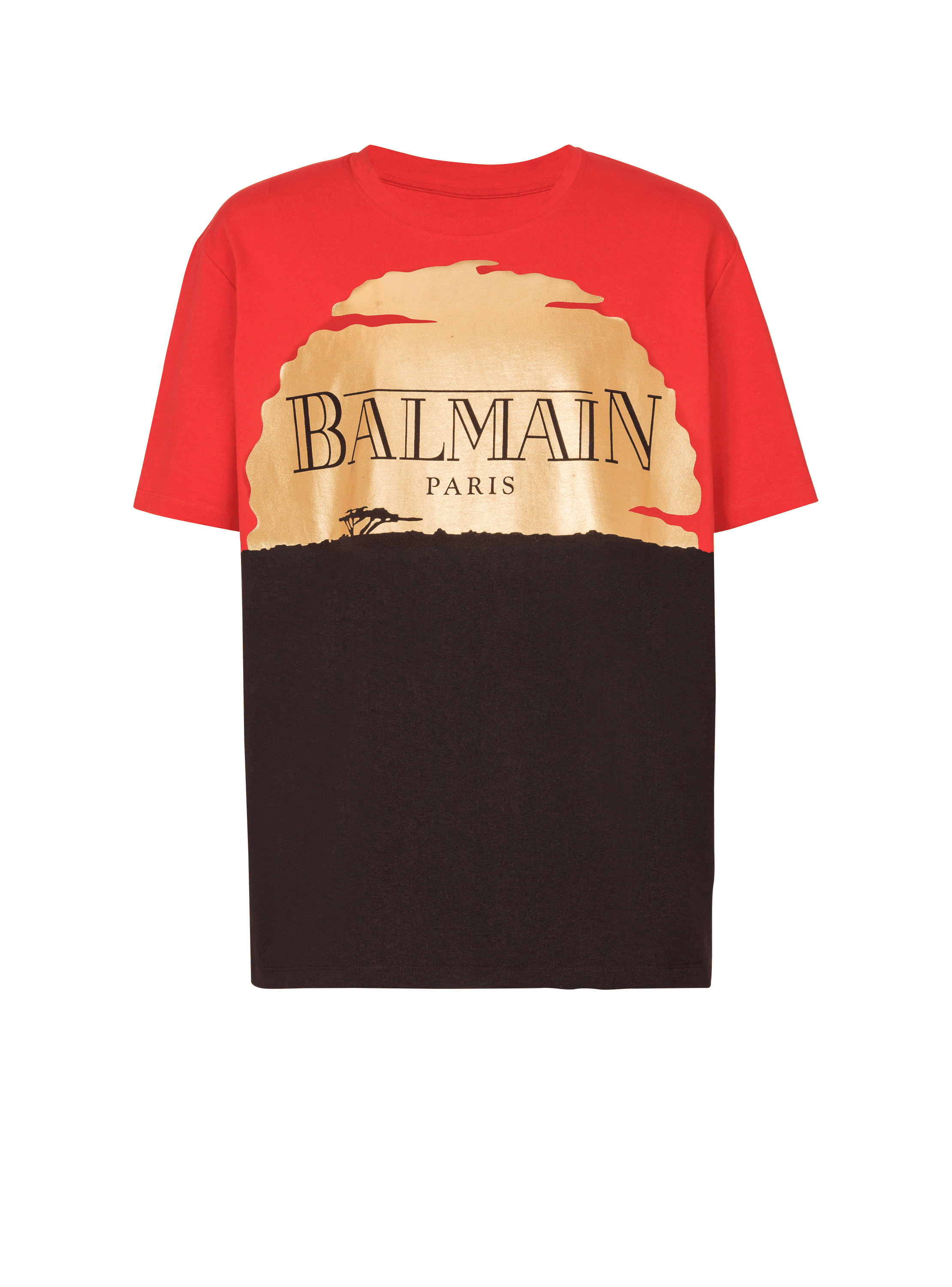 Disney x Balmain : The Lion King - Lockeres T-Shirt mit Sunset-Print