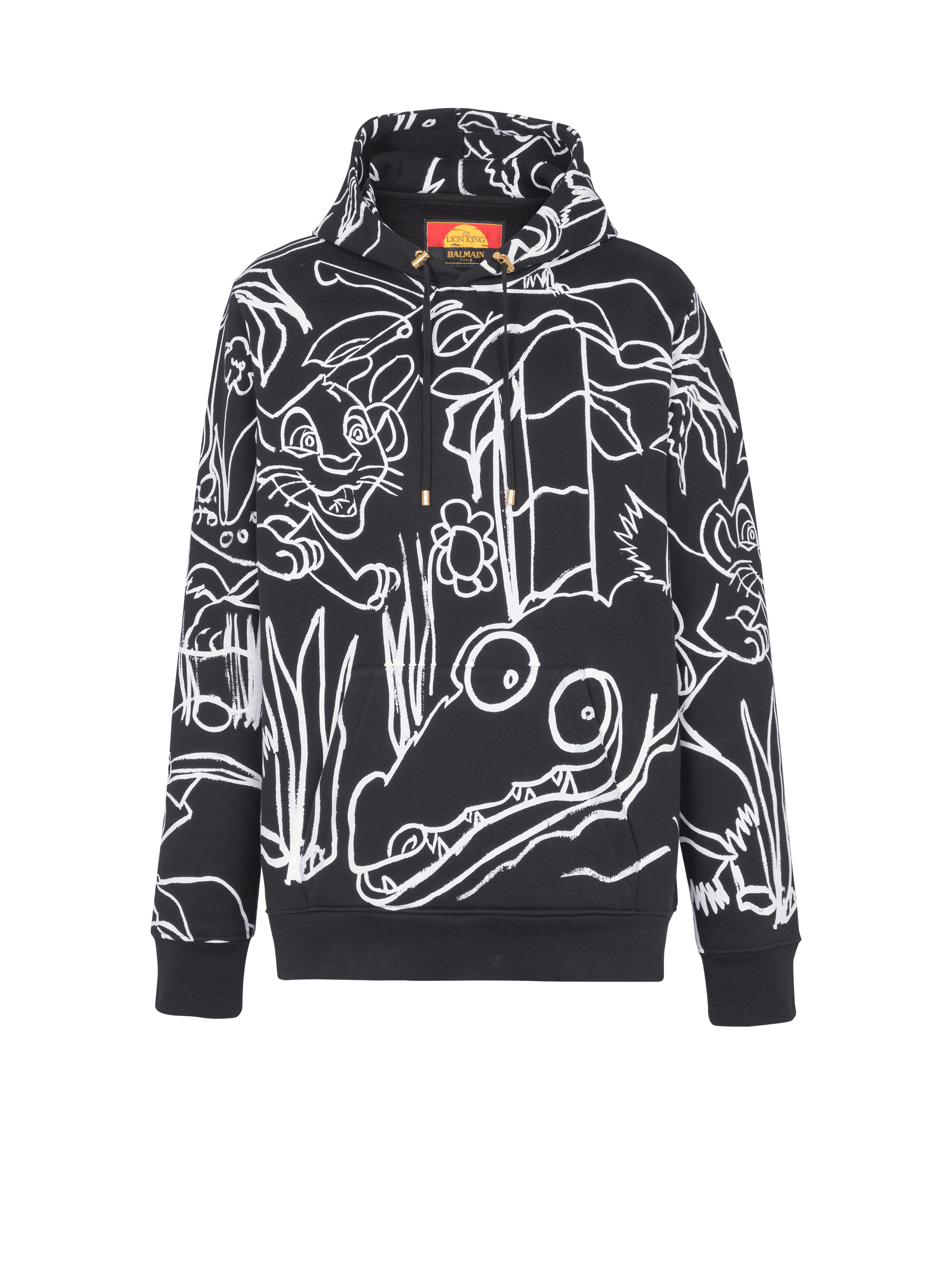 Disney x Balmain The Lion King Hoodie with Enfant Precoce print