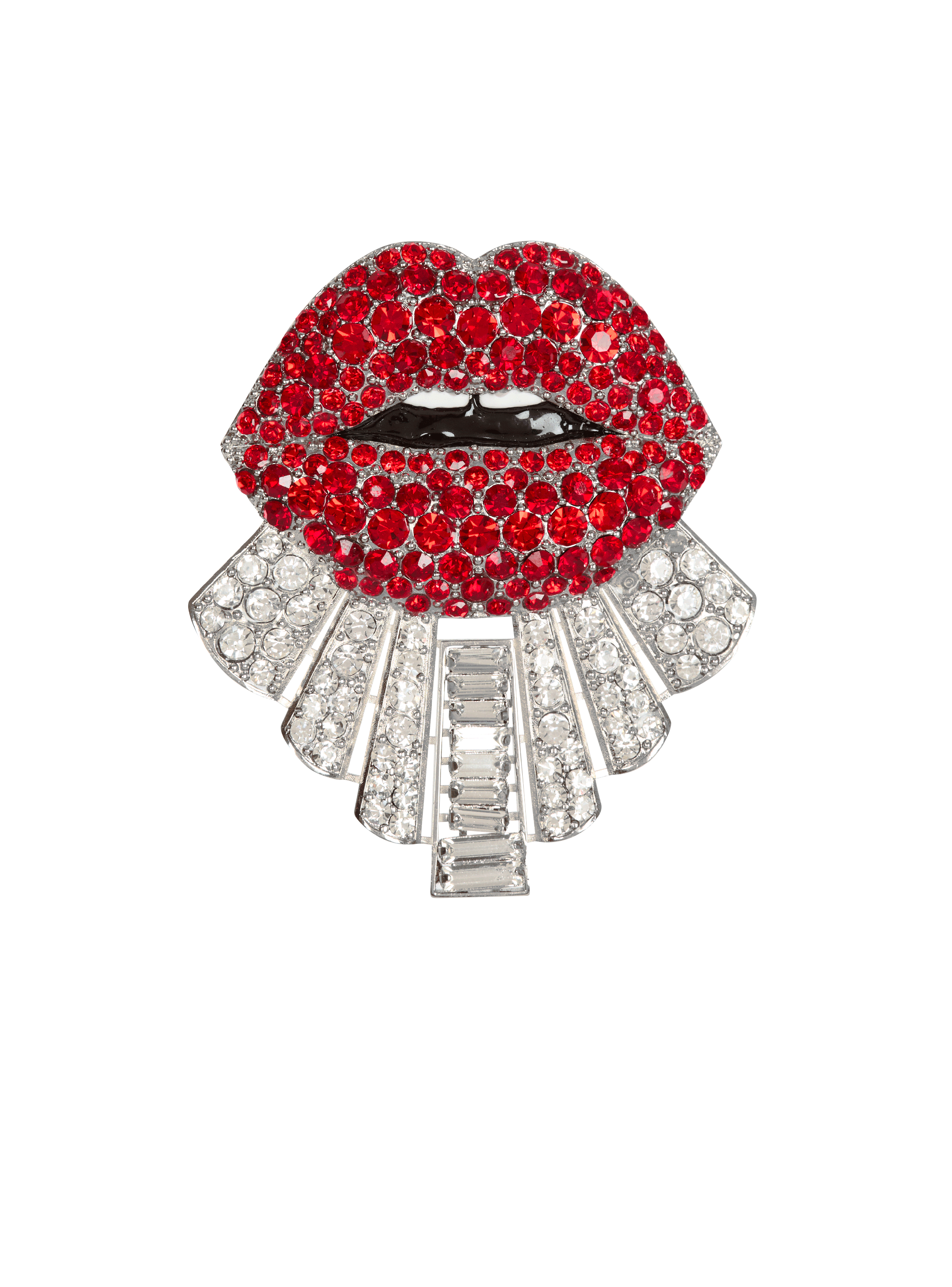 Broche Kiss en laiton et cristaux