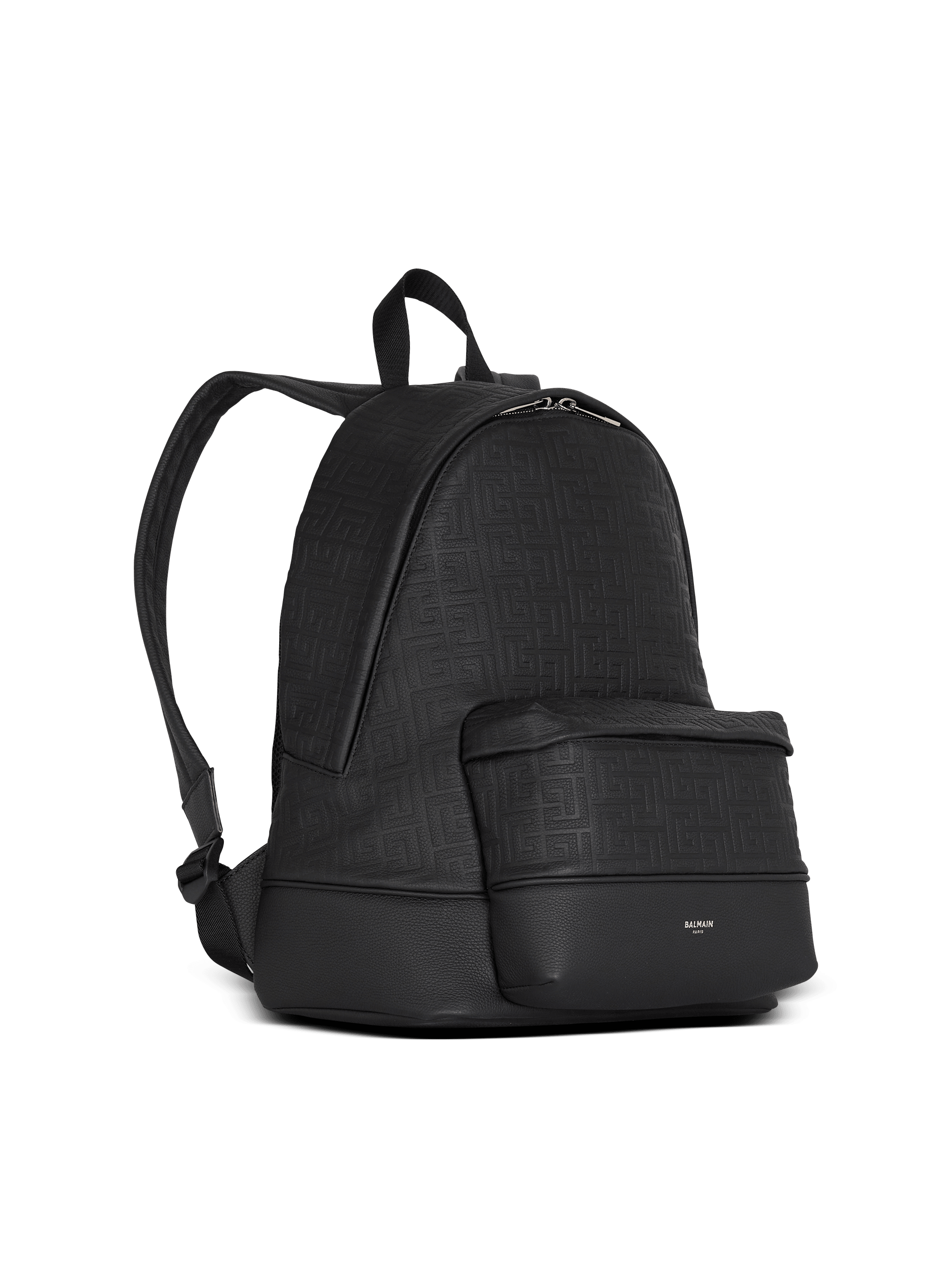 Grained leather backpack