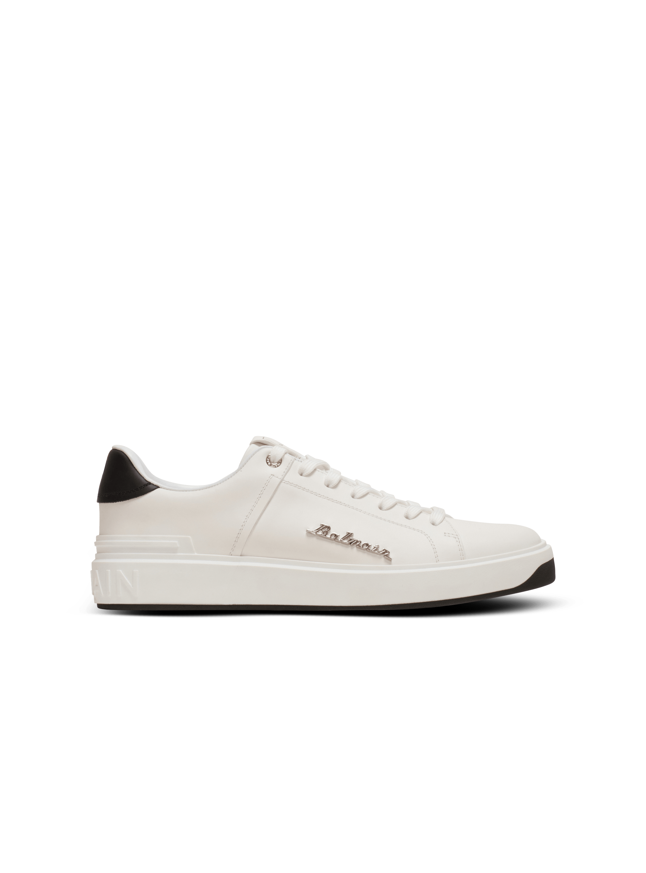 Calfskin B-Court trainers with Balmain logo