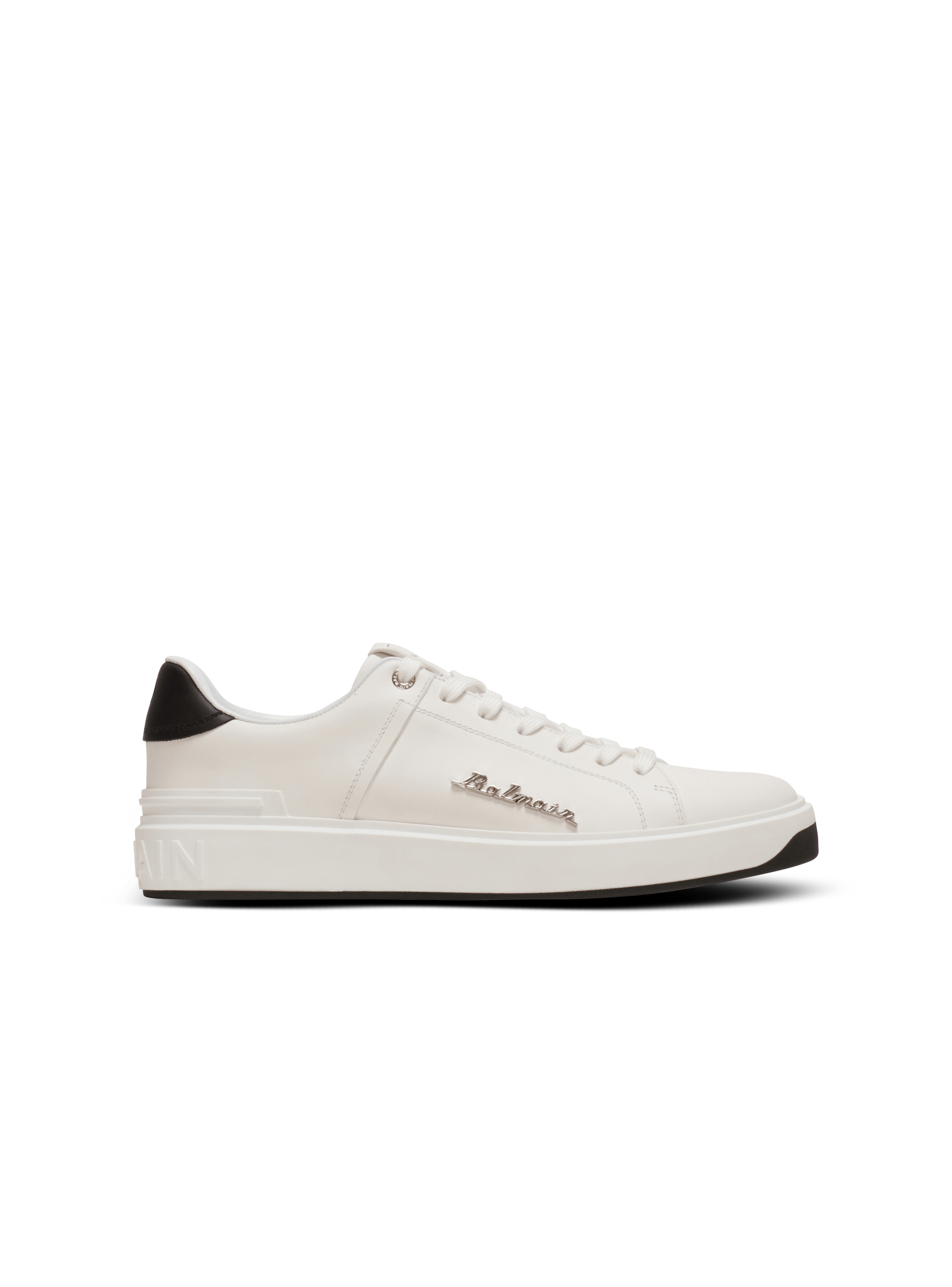 Calfskin B Court trainers with Balmain logo white Men BALMAIN Calfskin B Court trainers with Balmain logo white Men BALMAIN