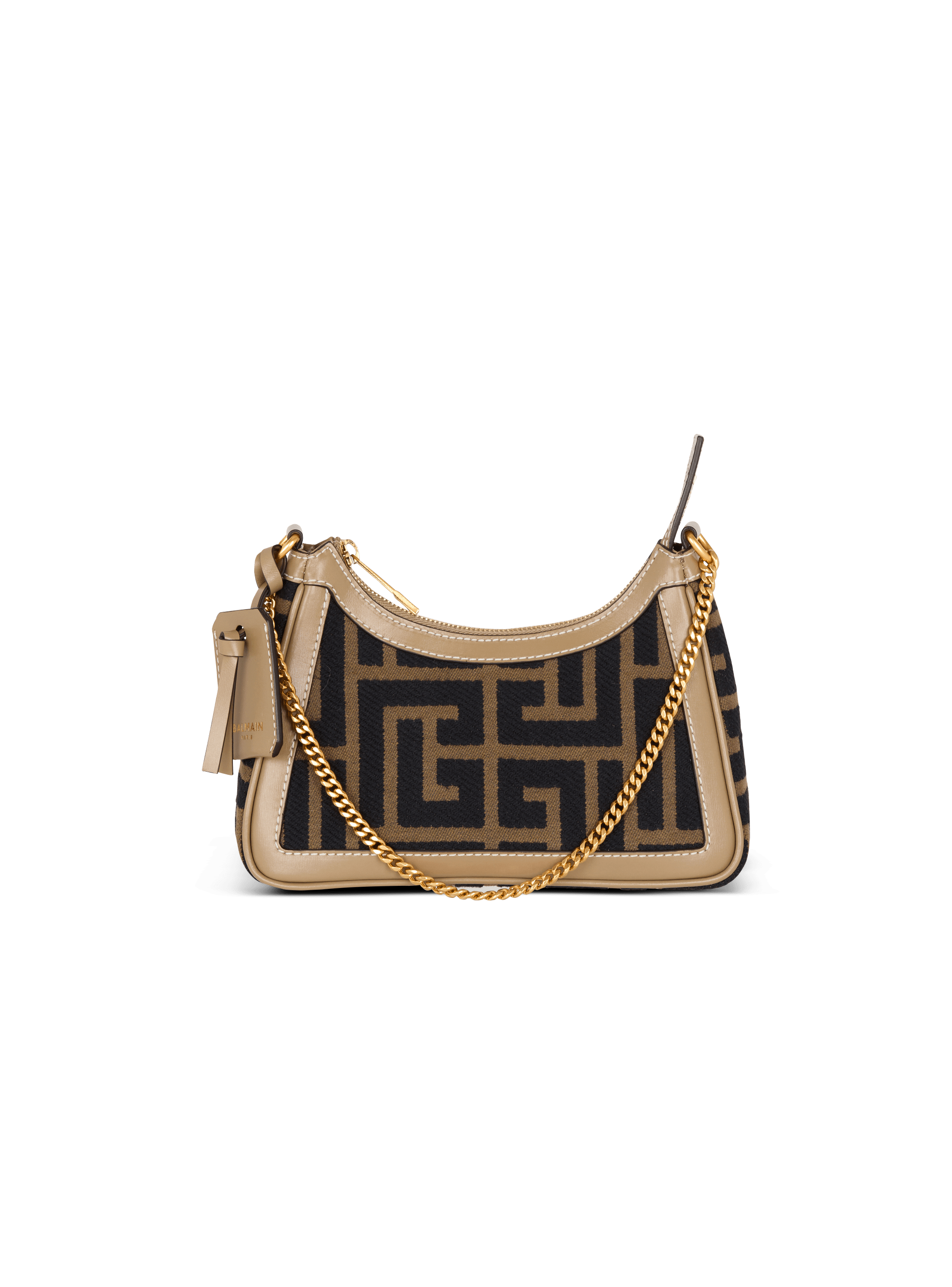 Schultertasche B-Army aus Jacquard mit Monogramm PB Labyrinthe