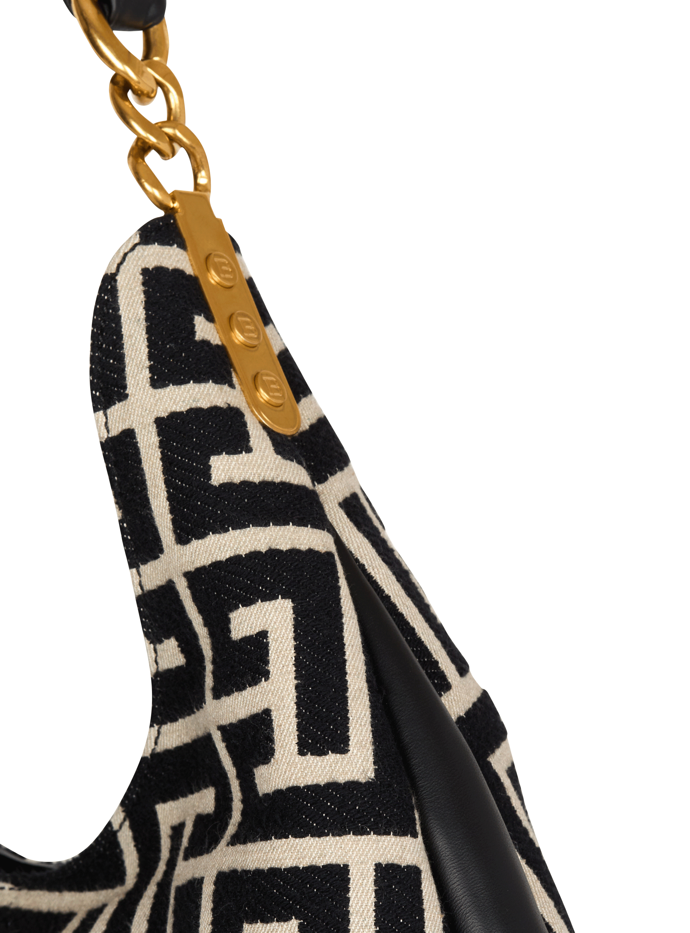 Large 1945 Soft Hobo bag in jacquard fabric with a PB Labyrinth monogram