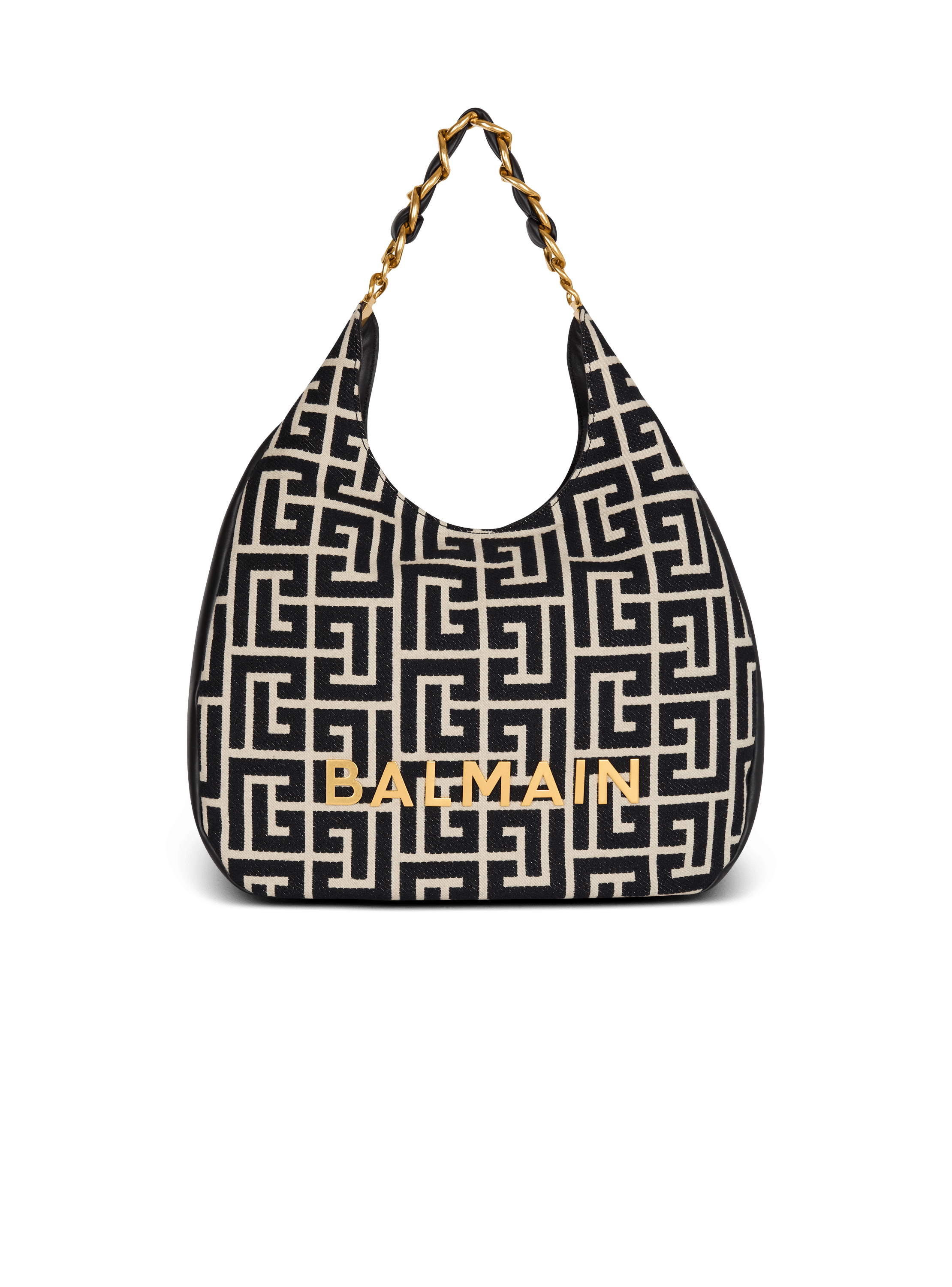 Large 1945 Soft Hobo bag in jacquard fabric with a PB Labyrinth monogram