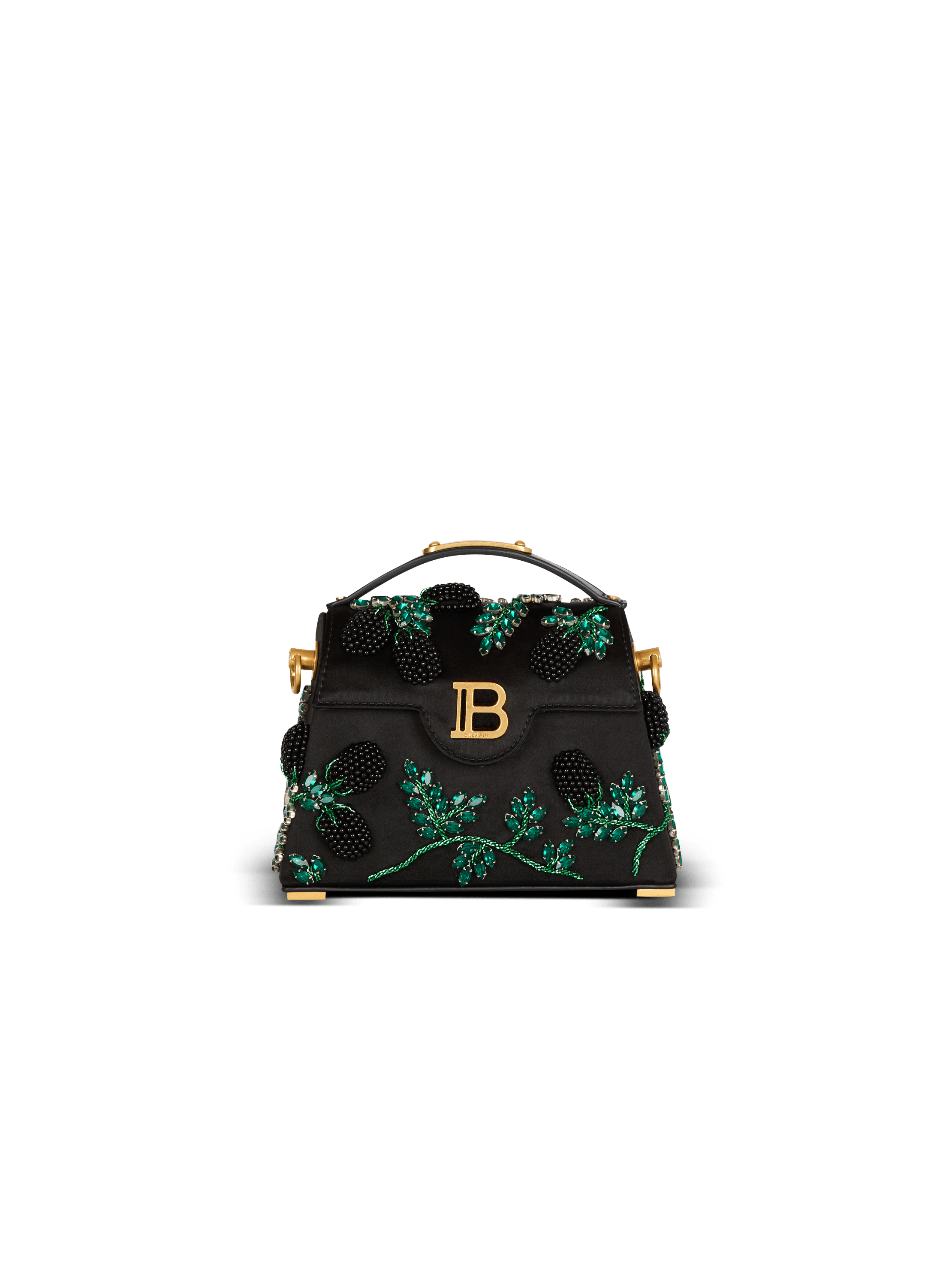 Small B-Buzz Dynasty bag in Blackberry-embroidered satin