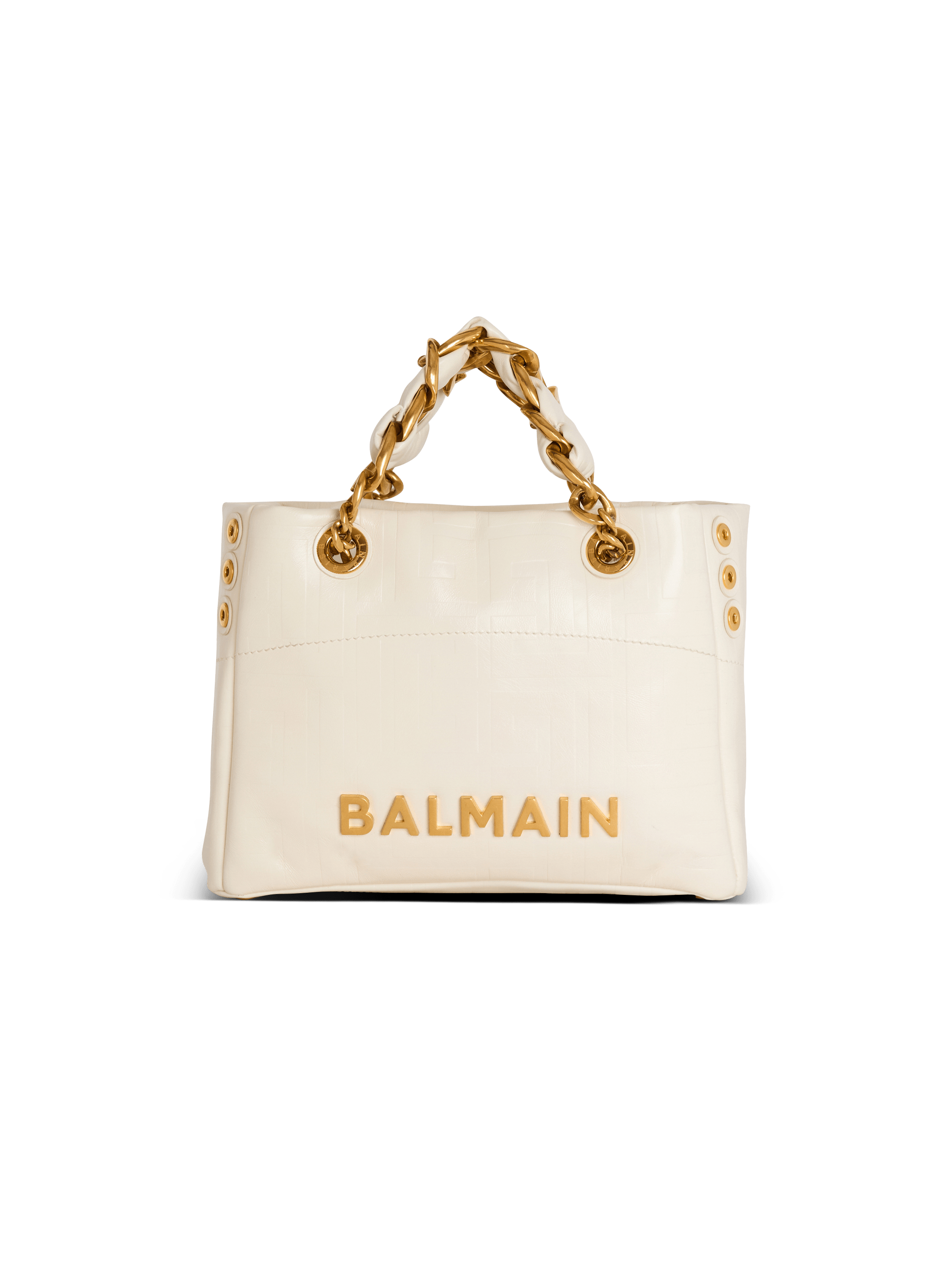 Small 1945 Soft bag in embossed crackled calfskin with a PB Labyrinth monogram