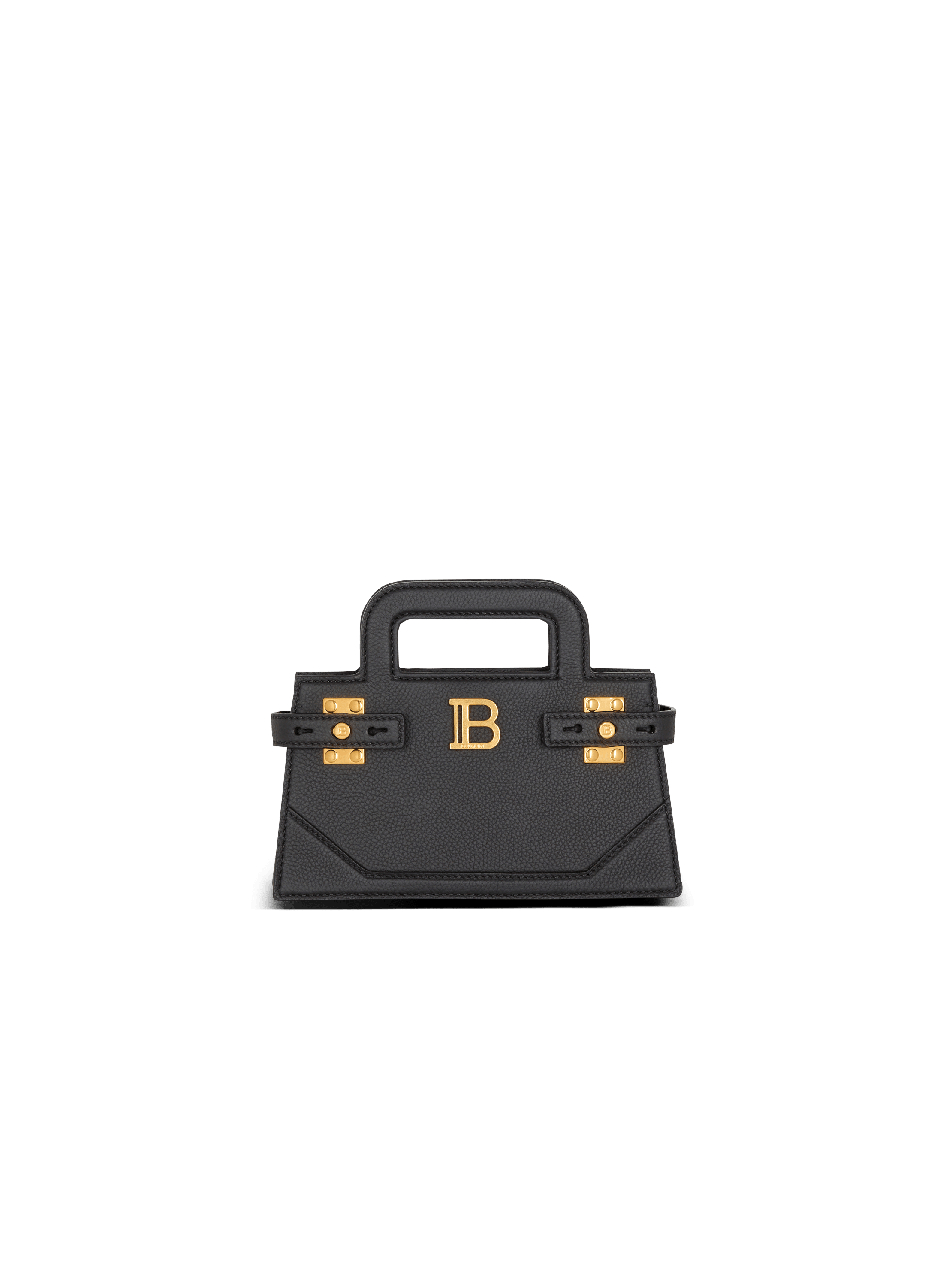 Small B Buzz Top Handle bag in grained leather