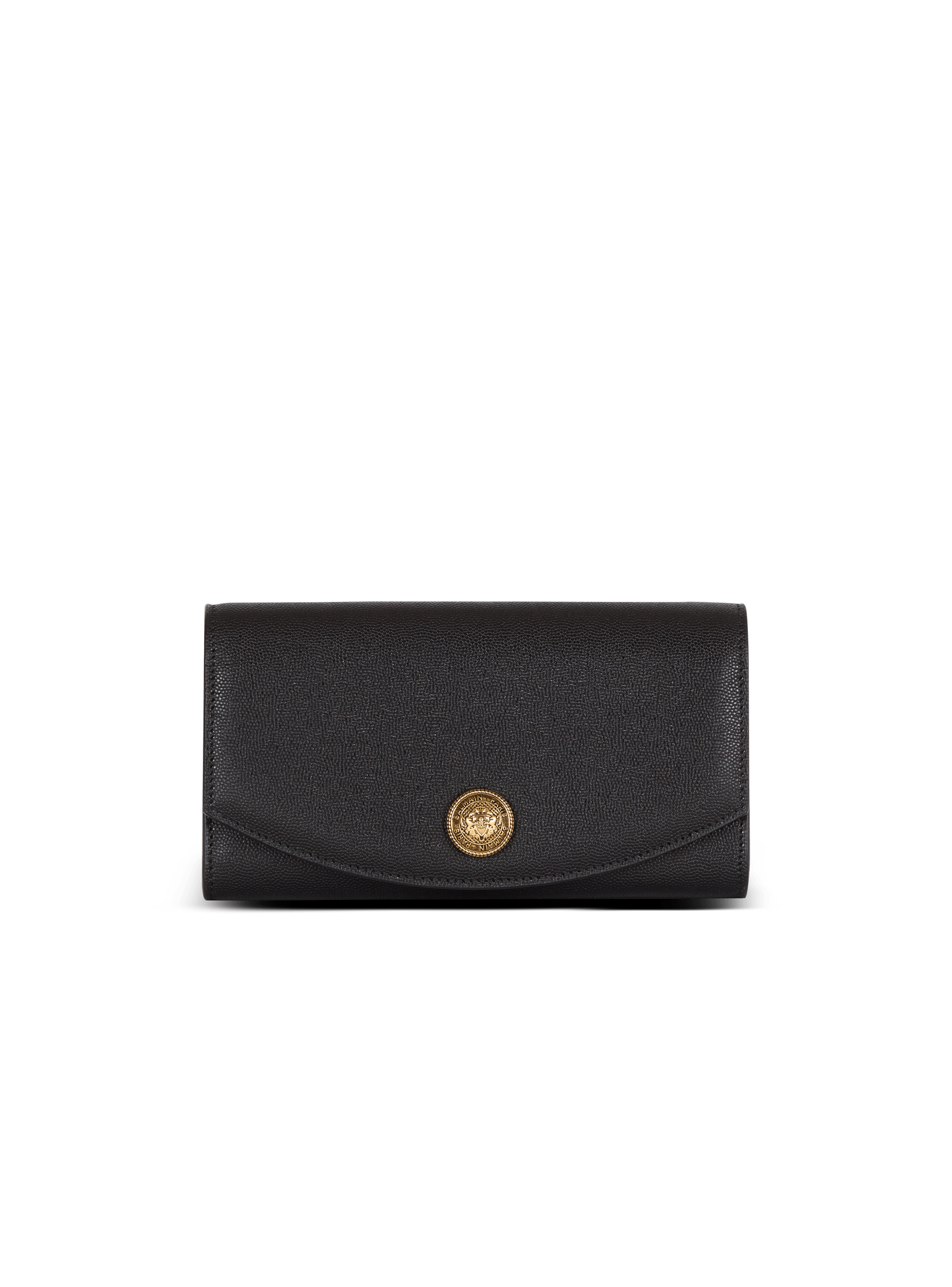 Pochette Emblème en cuir de veau grainé