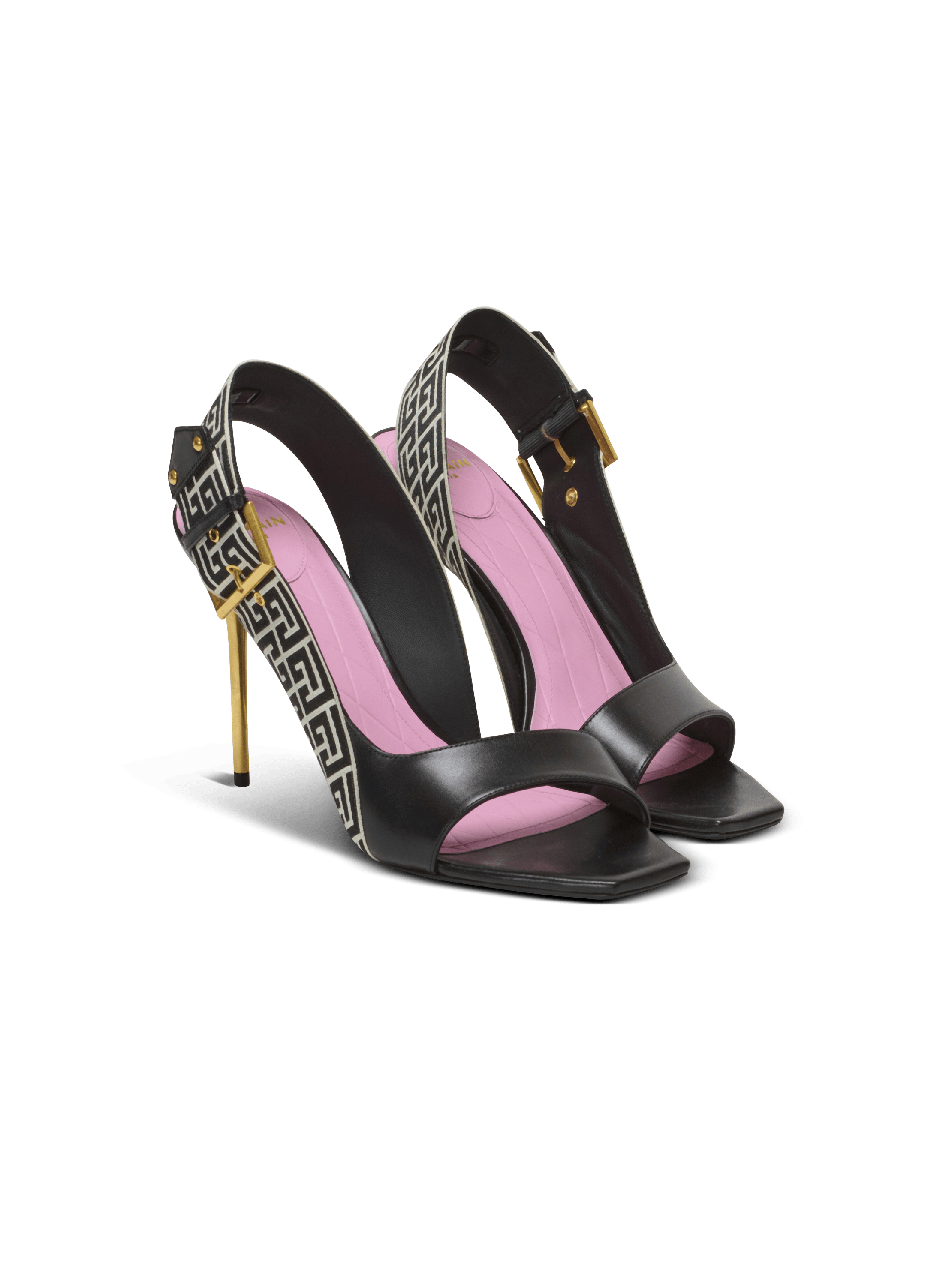 Sandales Ruby en cuir de veau et monogramme PB Labyrinthe