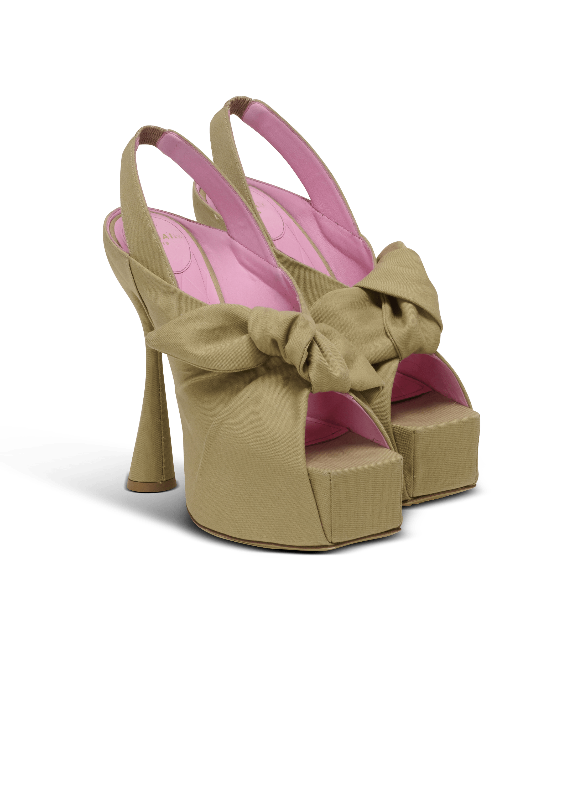Eden platform sandals in cotton beige Women BALMAIN