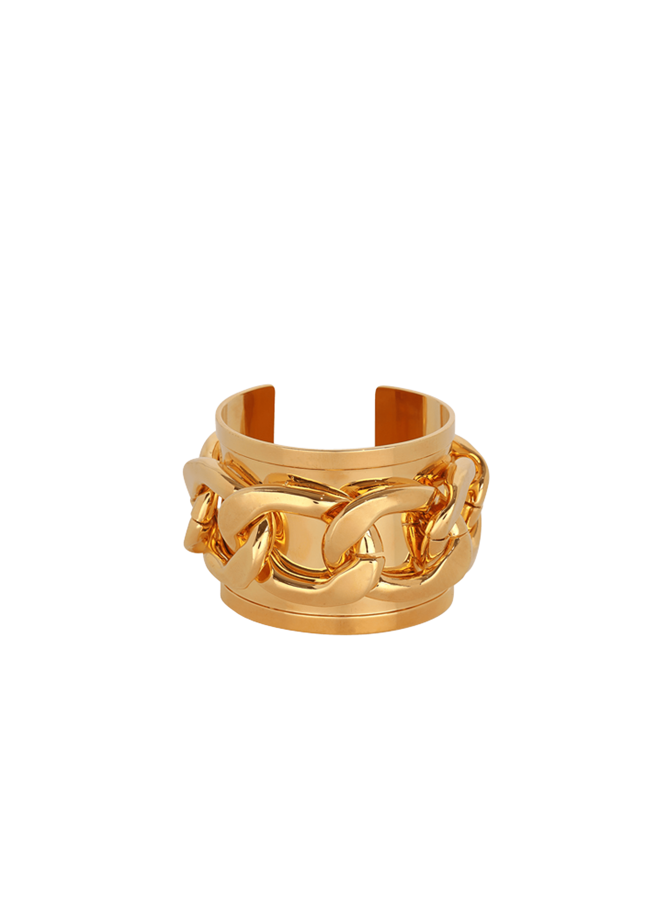 Bracciale manchette con catena in ottone