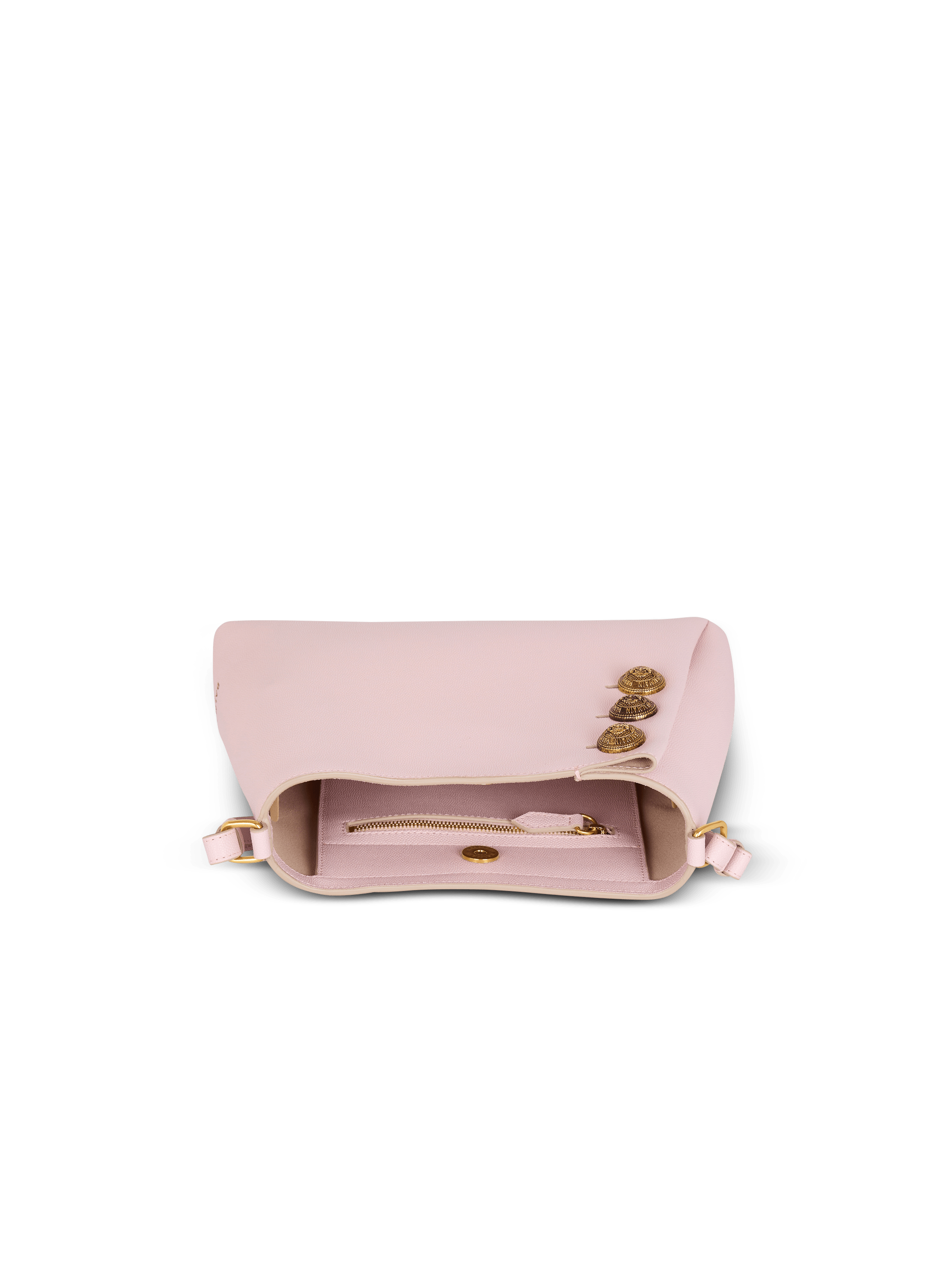 Emblème grained calfskin leather clutch