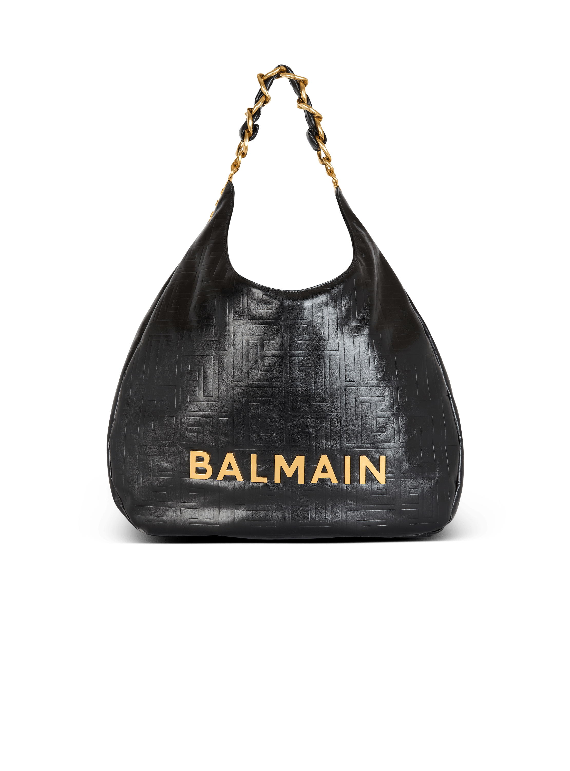 Borsa Hobo 1945 Soft grande in pelle di vitello effetto stropicciato con goffratura del monogramma PB labirinto