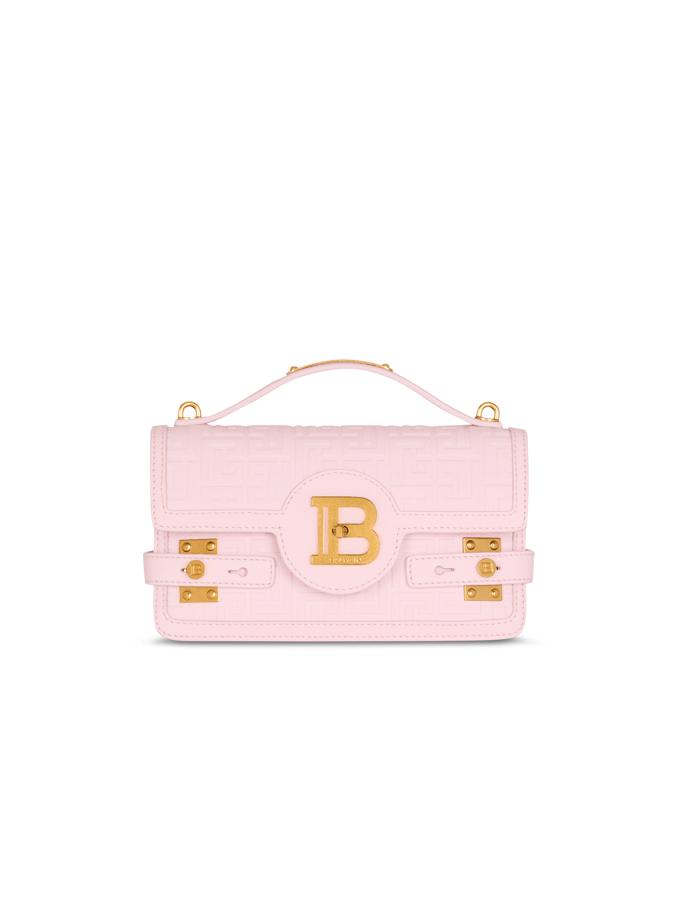 Tasche B-Buzz Shoulder 24 aus genarbtem Leder mit Monogramm PB Labyrinthe