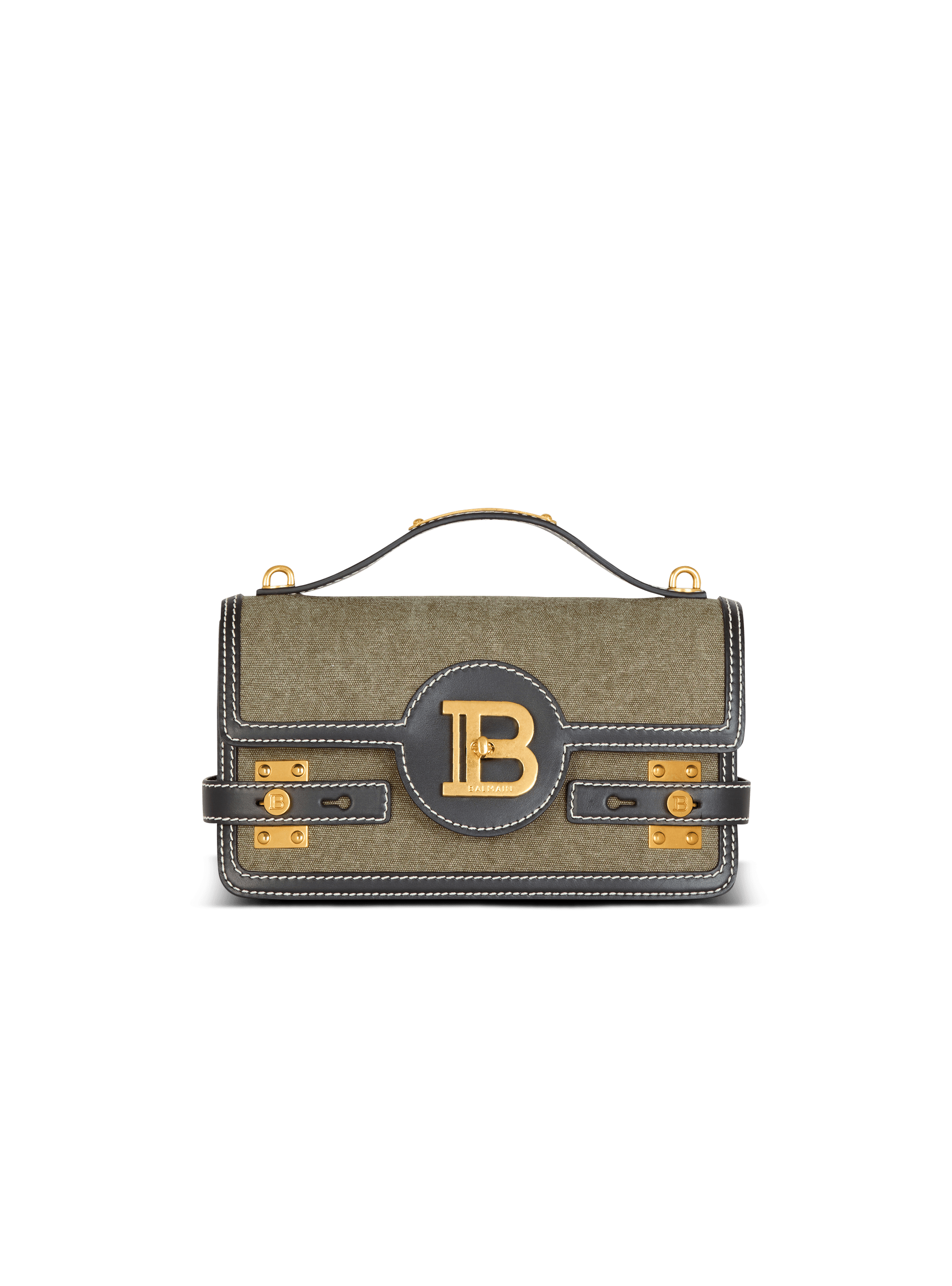 B-Buzz Shoulder 24 leather and canvas bag