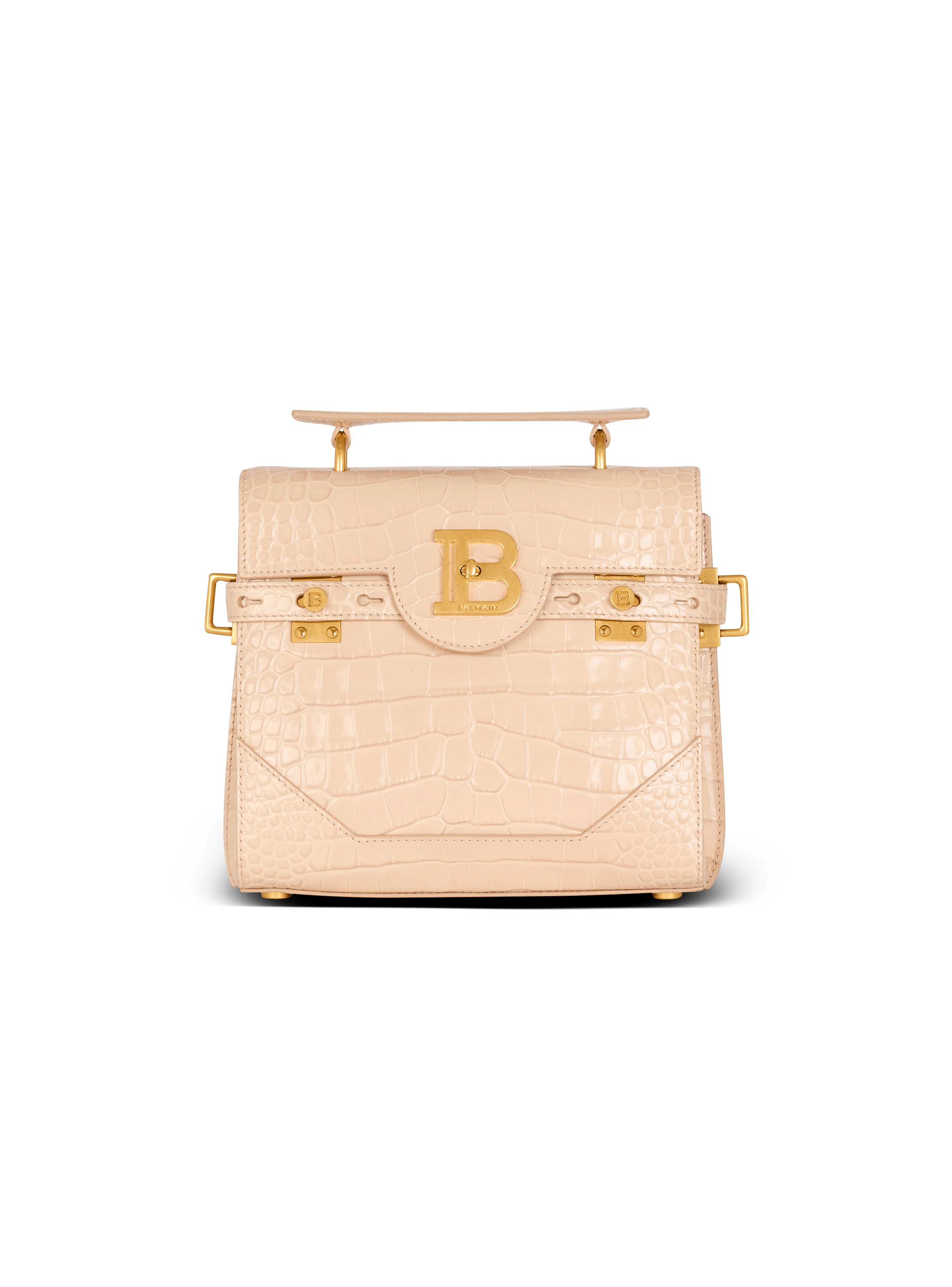 Bolso B-Buzz 23 en piel de becerro con grabado de cocodrilo