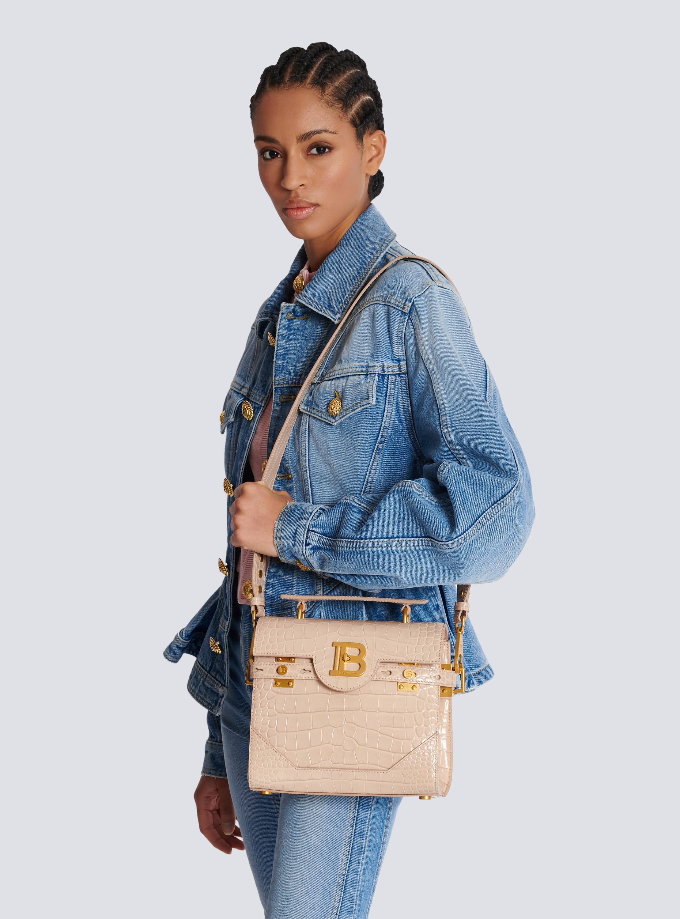 B Buzz 23 bag in crocodile embossed calfskin