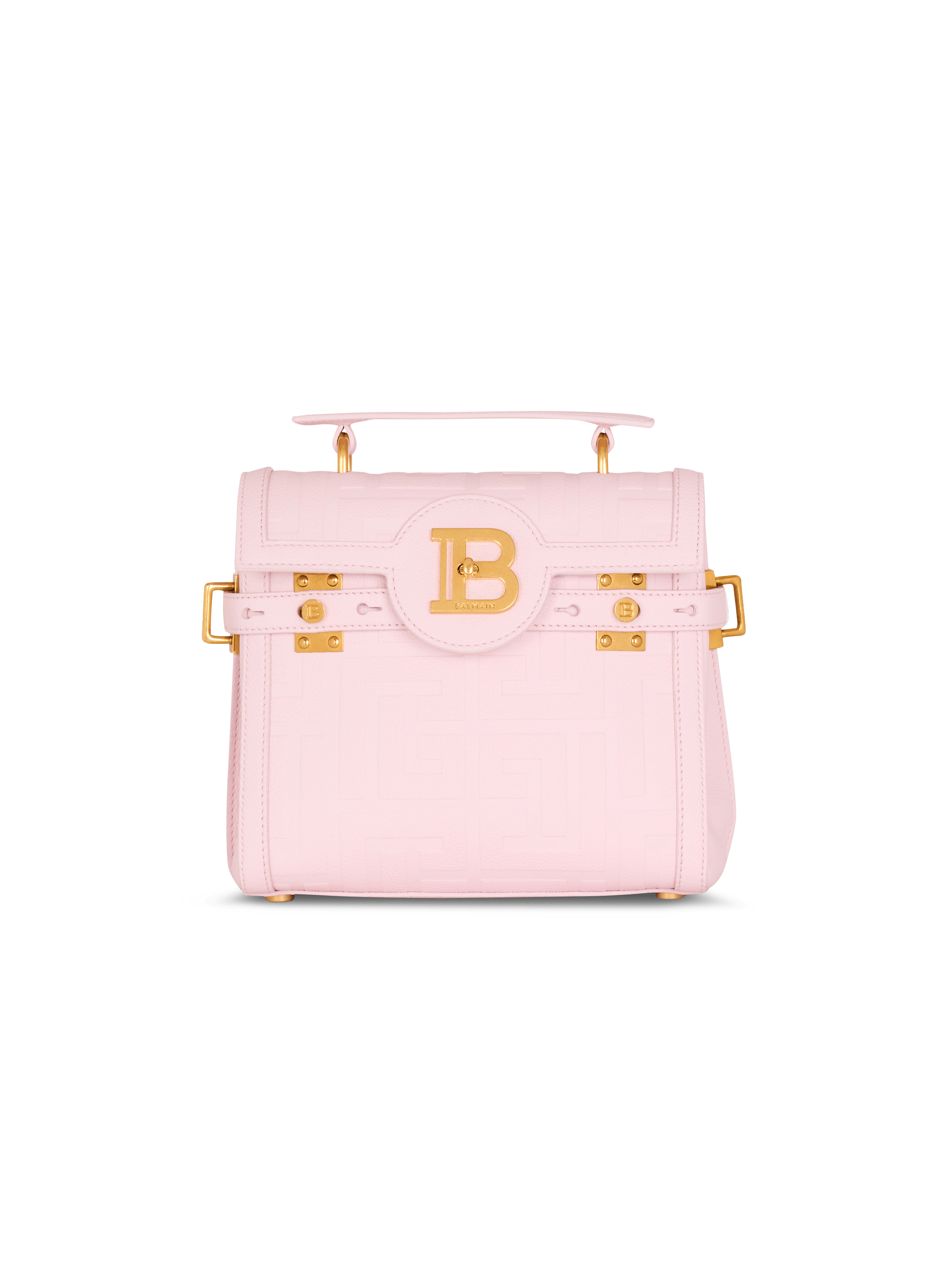 Tasche B Buzz 23 aus genarbtem Leder mit Monogramm PB Labyrinthe