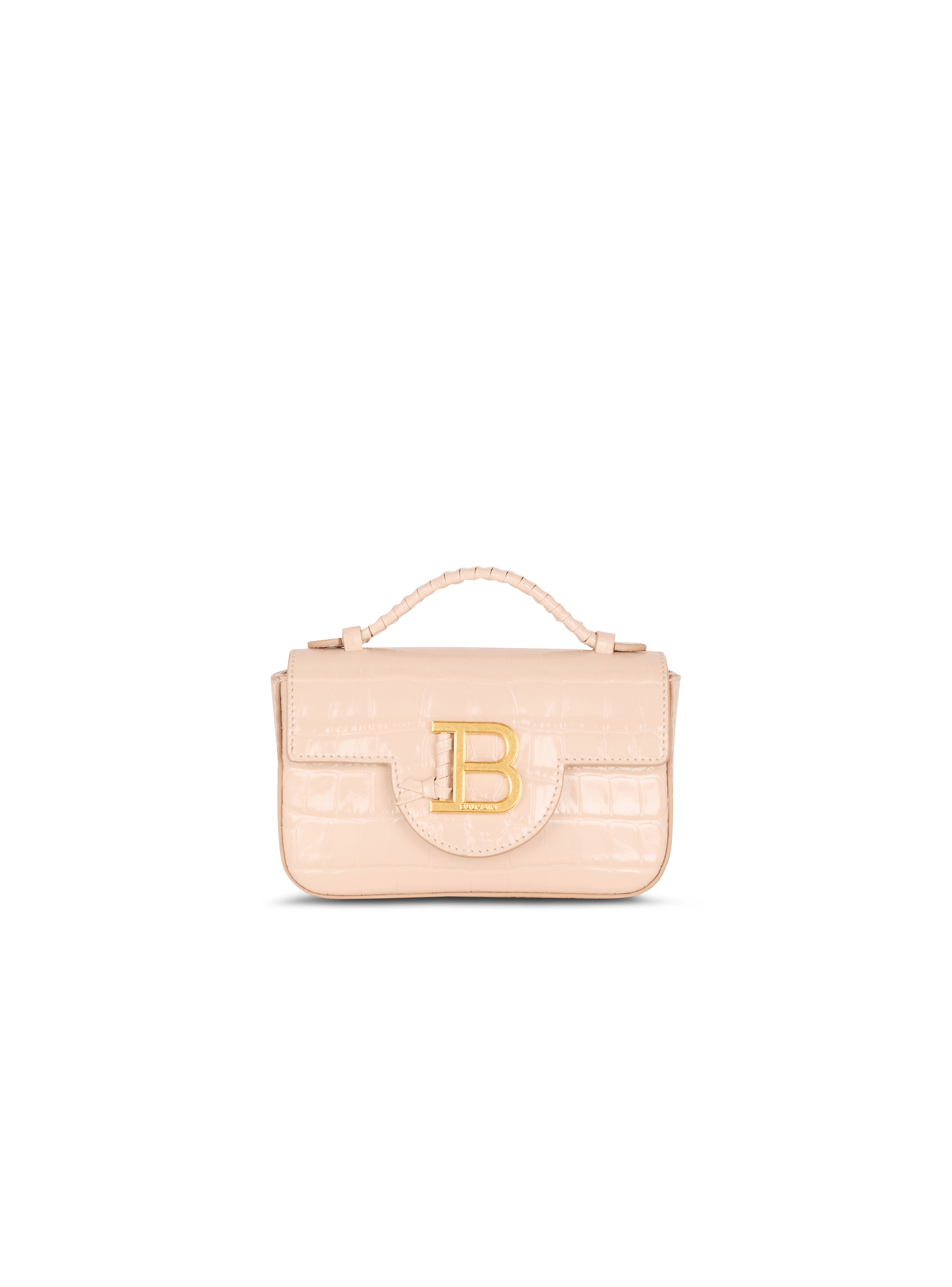 Borsa B-Buzz 17 mini in pelle di vitello con goffratura effetto coccodrillo