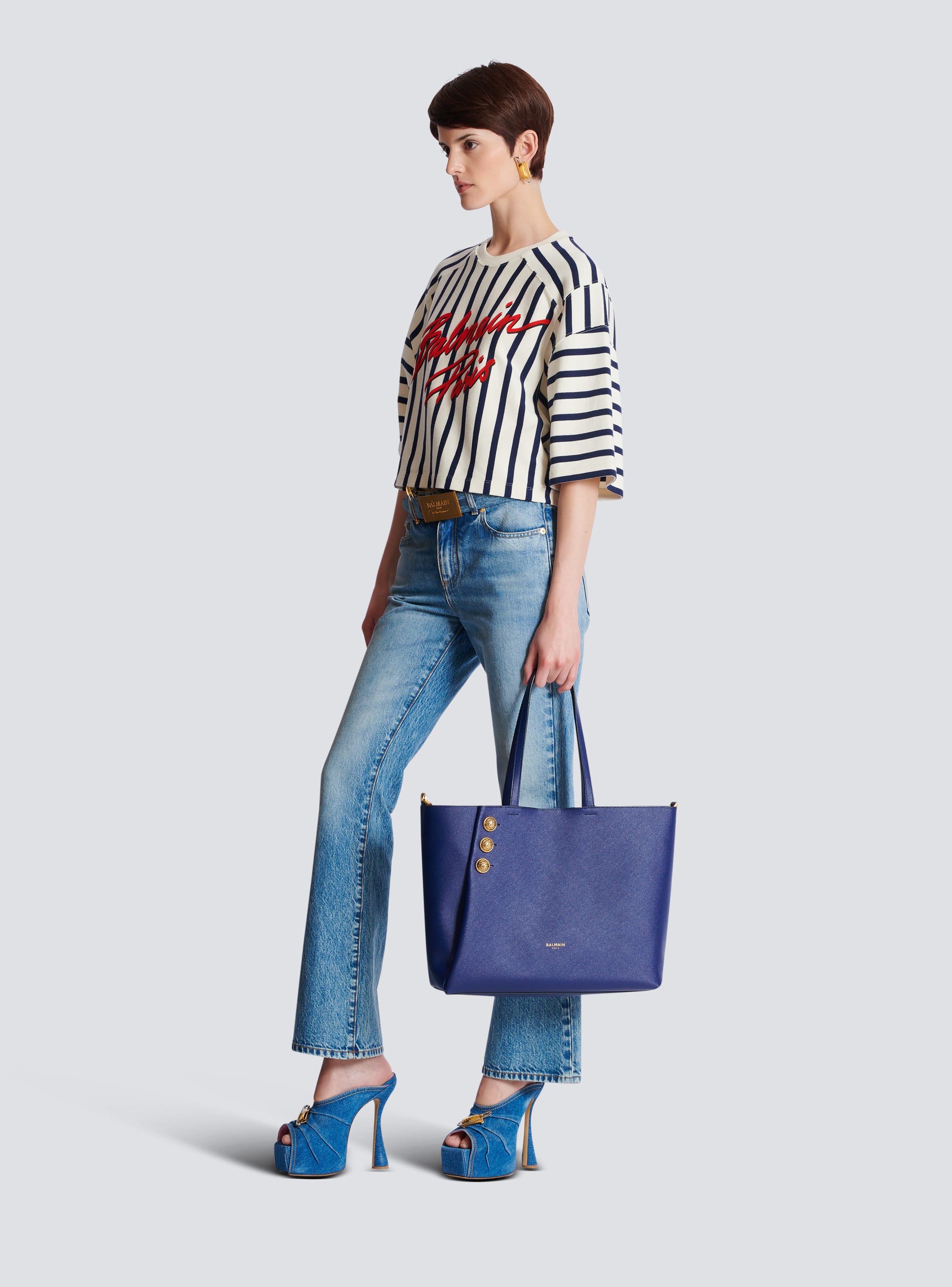 Emblème グレインカーフレザー トートバッグ - Women | BALMAIN